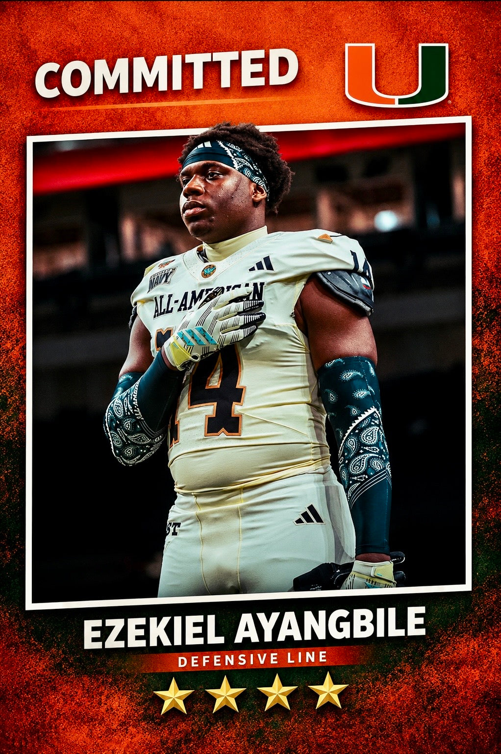 Four-Star Defensive Lineman Ezekiel Ayangbile Commits to Miami!