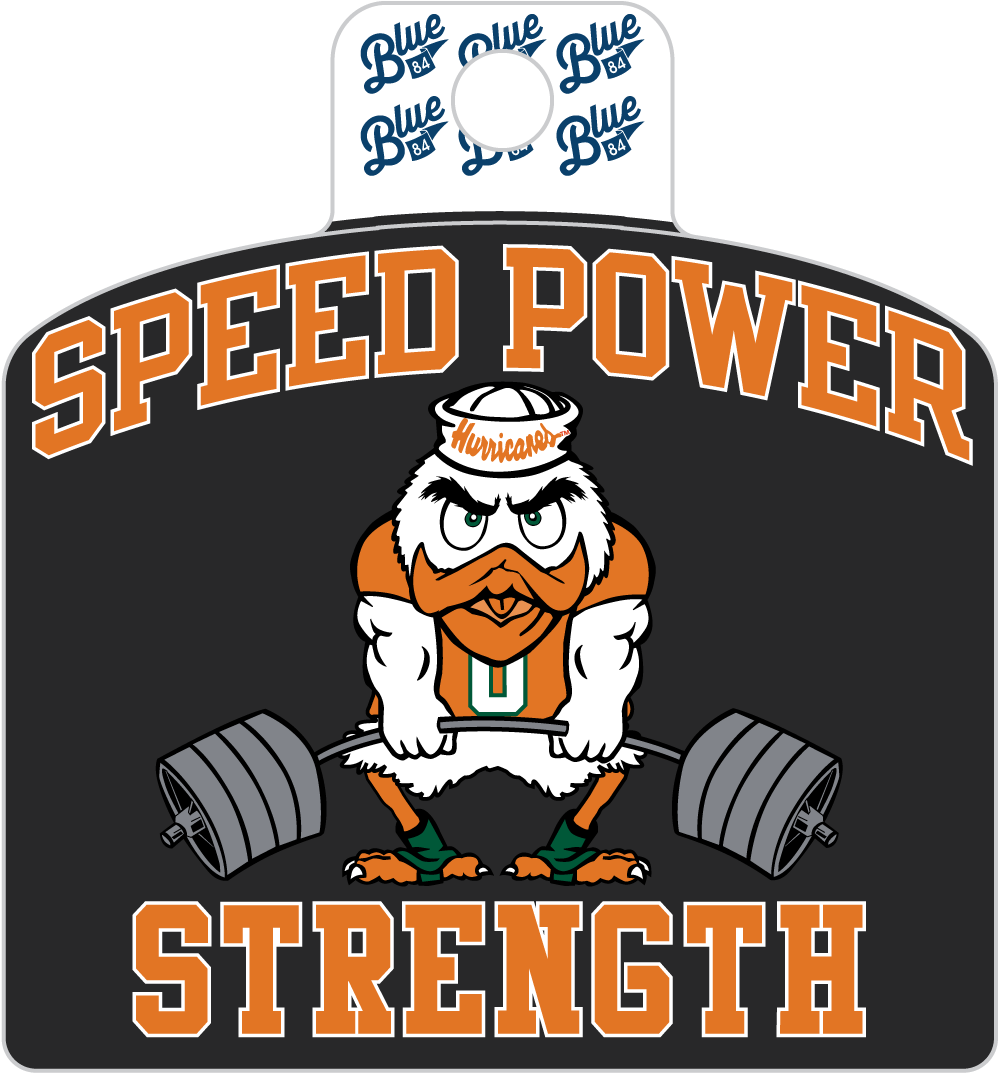 Miami Hurricanes Blue 84 Speed Power Strength Decal