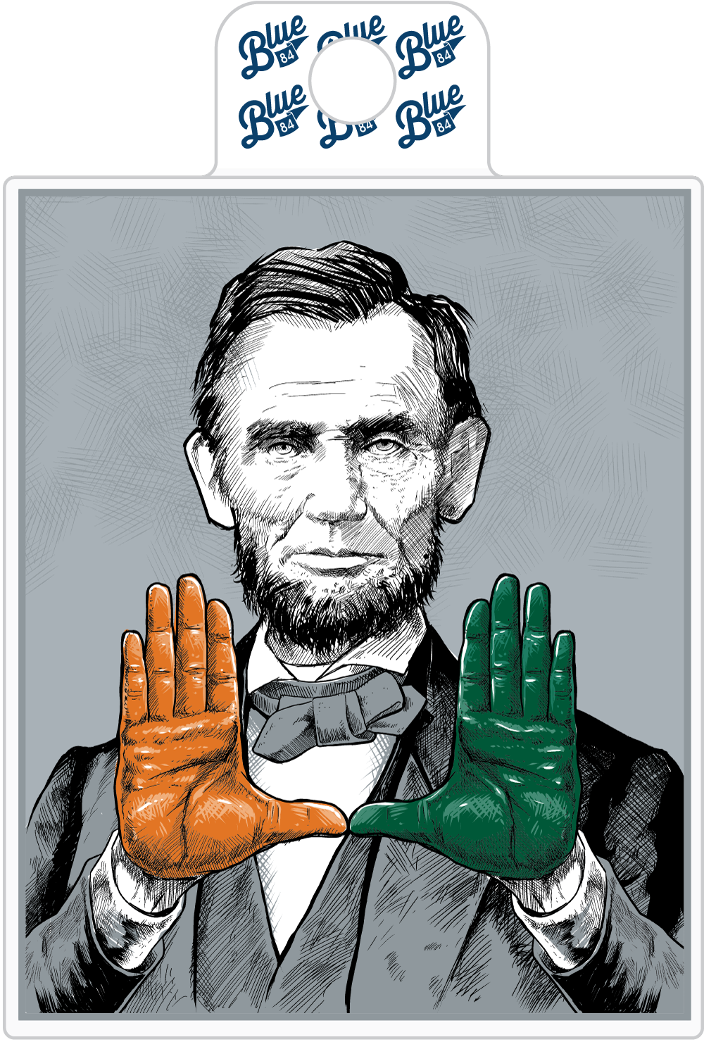 Miami Hurricanes Blue 84 Abe U Decal