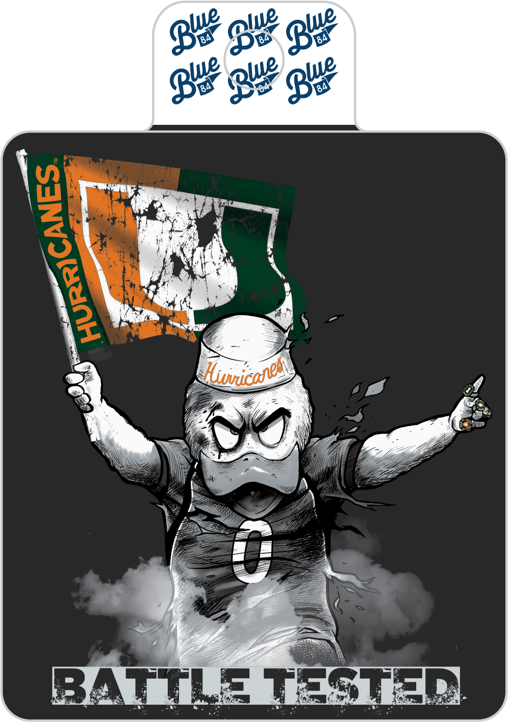 Miami Hurricanes Blue 84 Battle Tested Decal