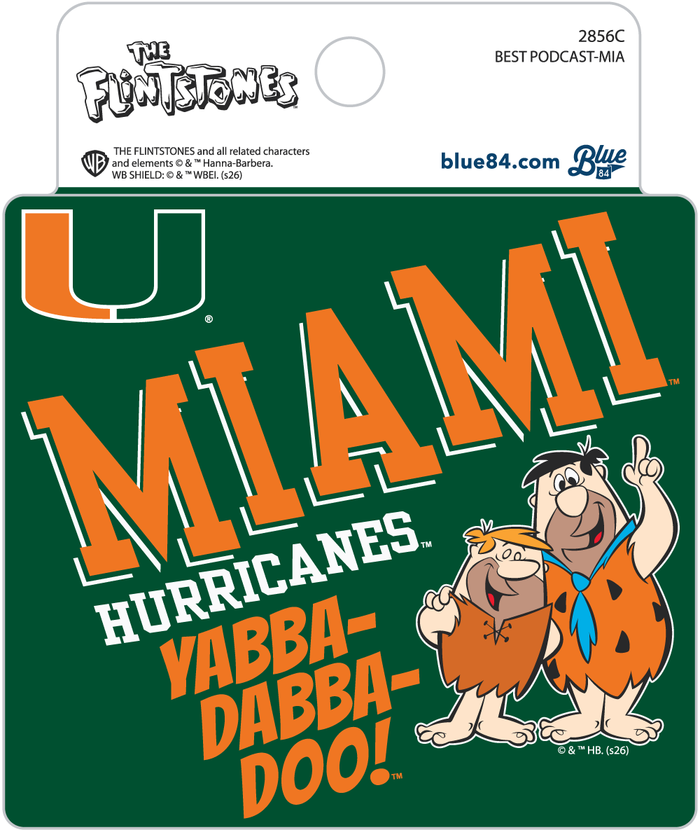 Miami Hurricanes Flintstones Yabba Dabba Doo! Decal