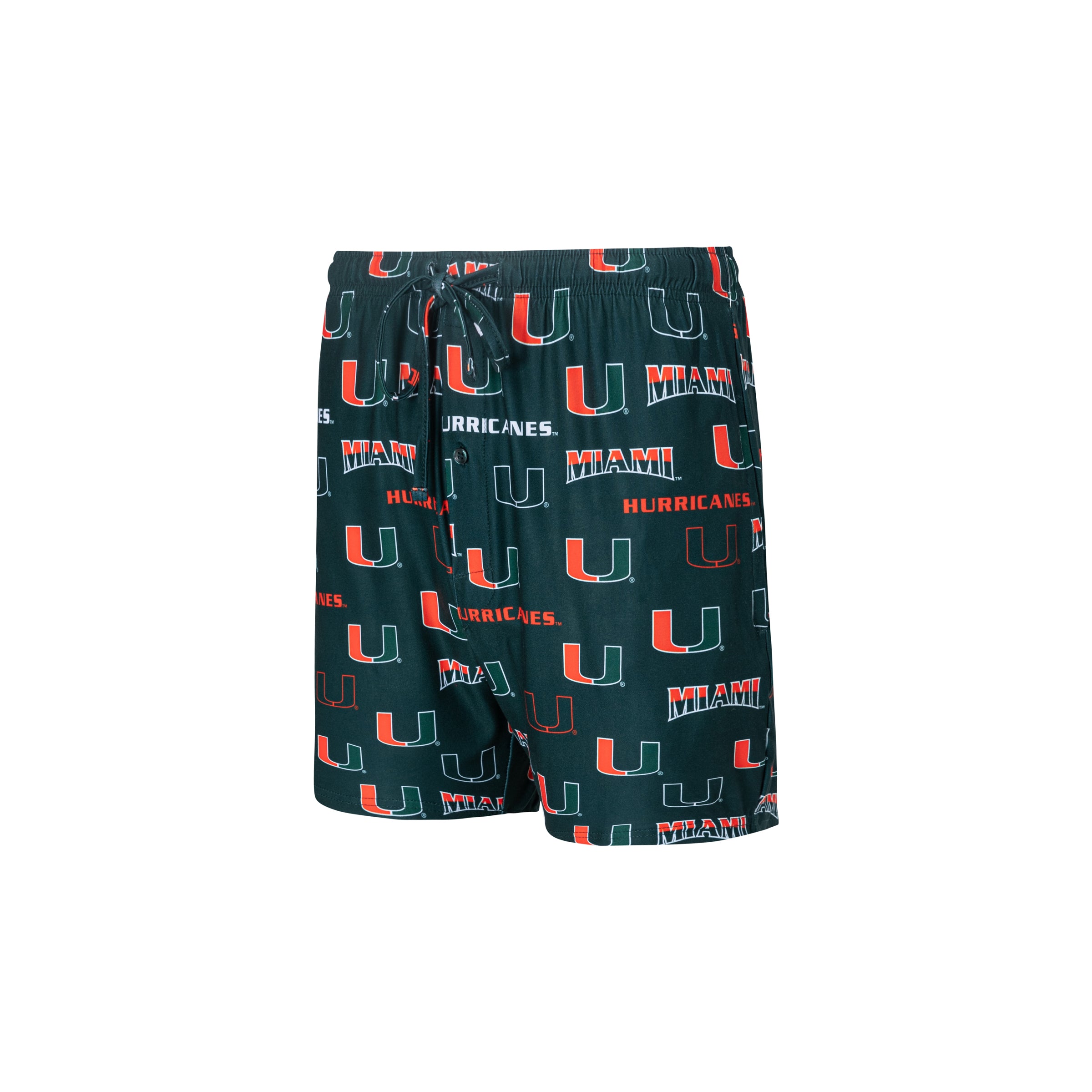 Miami Hurricanes Breakthrough AOP Lounge Knit Pajama Shorts -Green