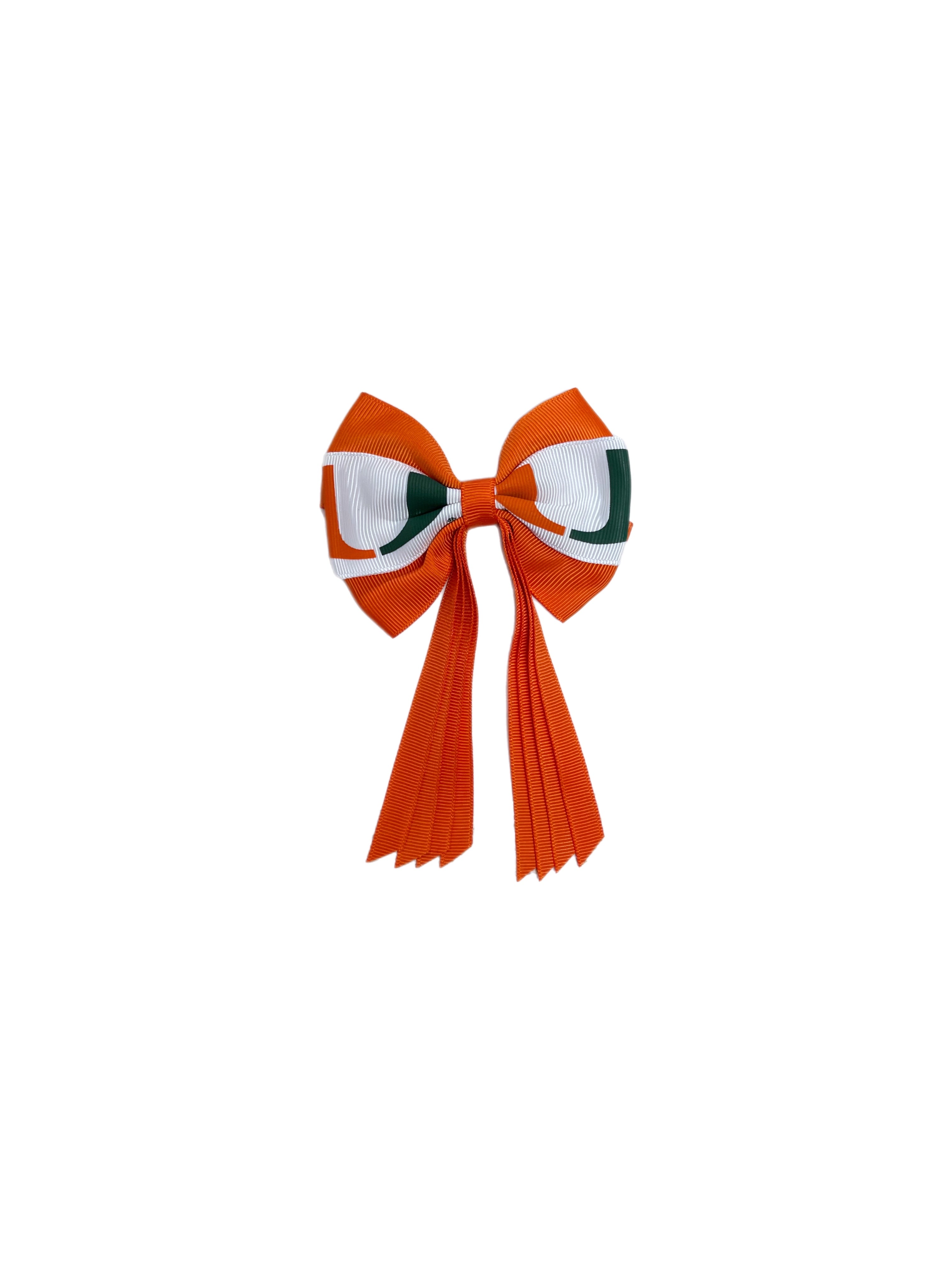 Miami Hurricanes Mini Streamer Bow Hair Clip
