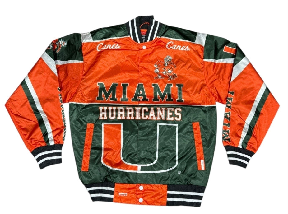 Miami Hurricanes Franchise Club Hyper Crush Satin Jacket