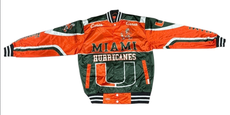 Miami Hurricanes Franchise Club Hyper Crush Satin Jacket