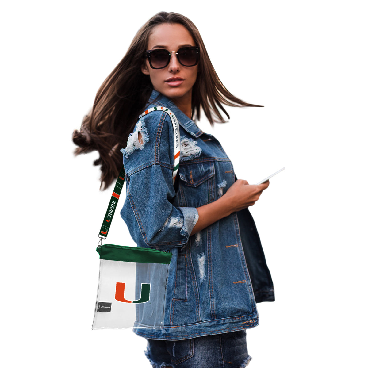 Miami Hurricanes Pattern Strap Clear Stadium Bag