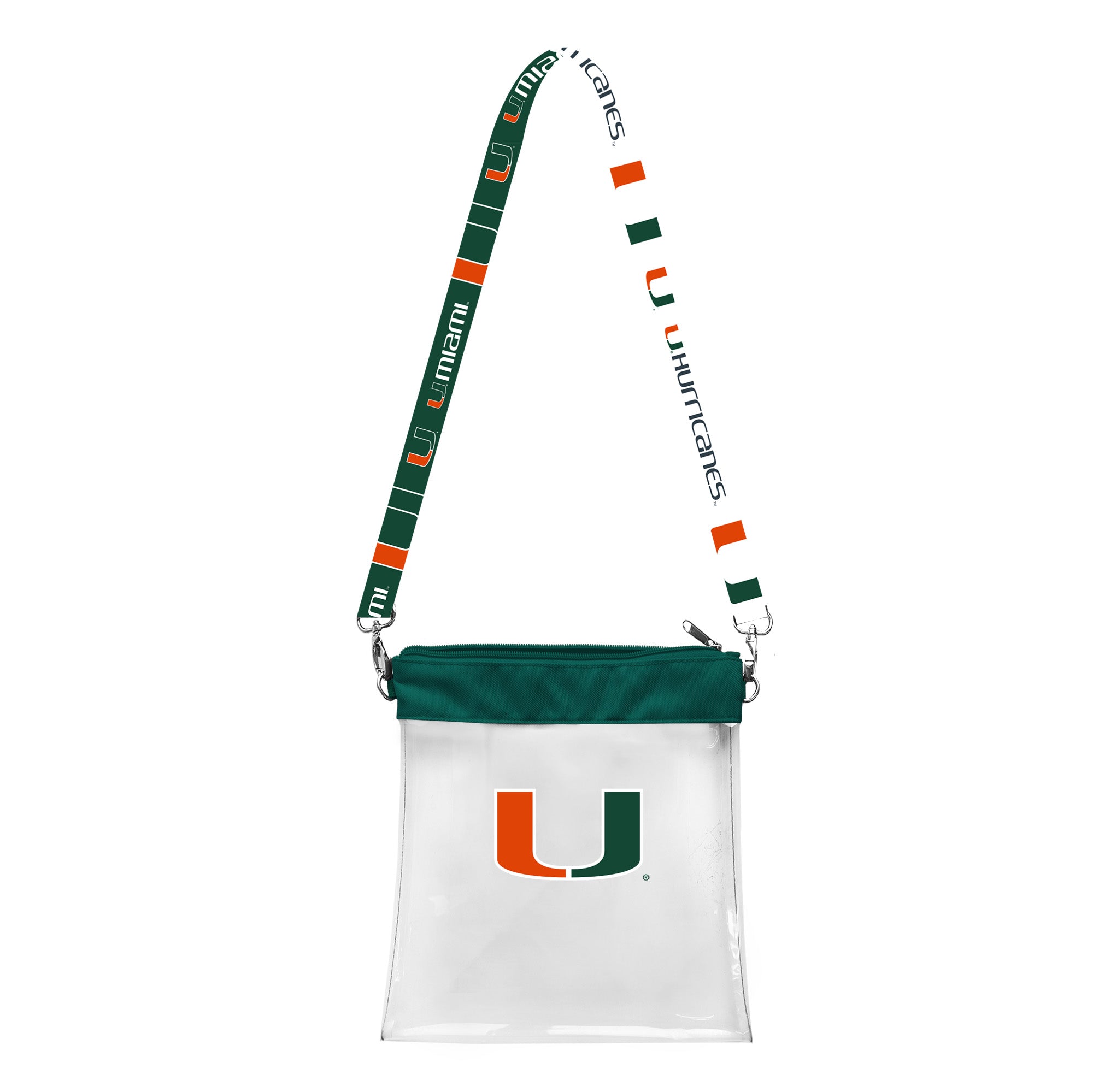 Miami Hurricanes Pattern Strap Clear Stadium Bag