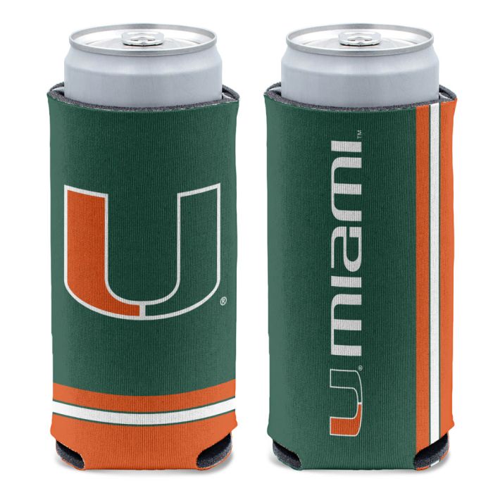 Miami Hurricanes 2-Sided Wordark Slim Can Cooler - Green