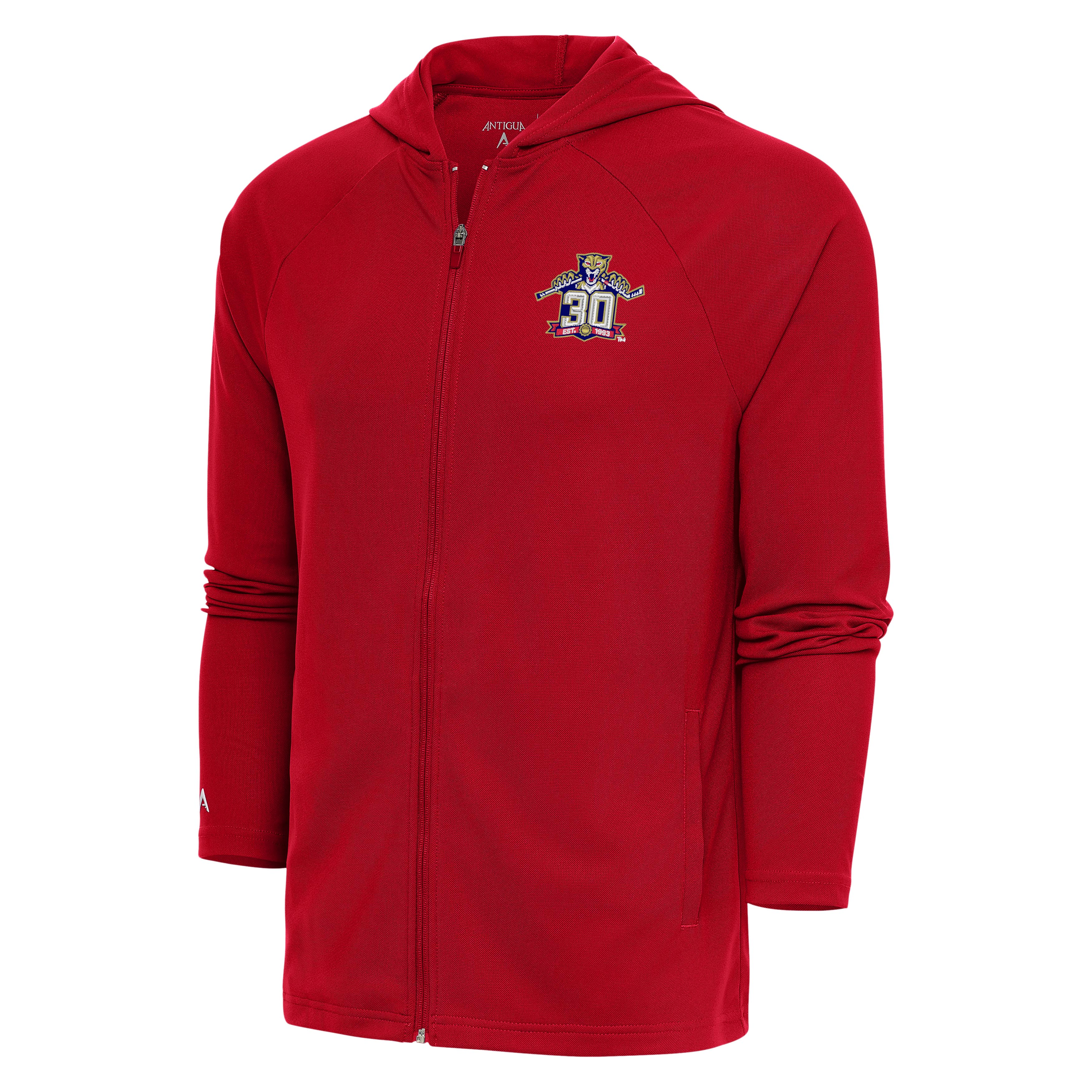 Florida Panthers Antigua Legacy L/S Full Zip Hoodie 30th Anniversary Logo - Red