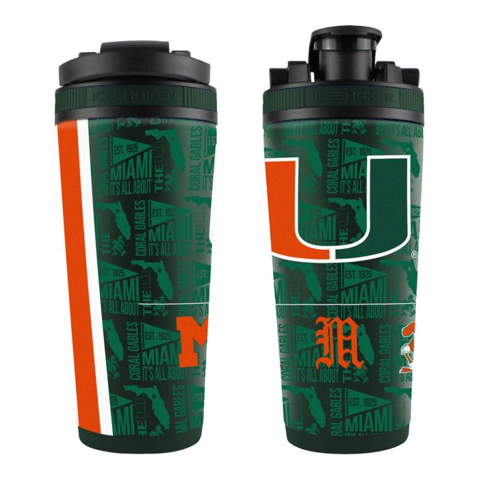 Miami Hurricanes 26 OZ ELE Ice Shaker Cup - Green