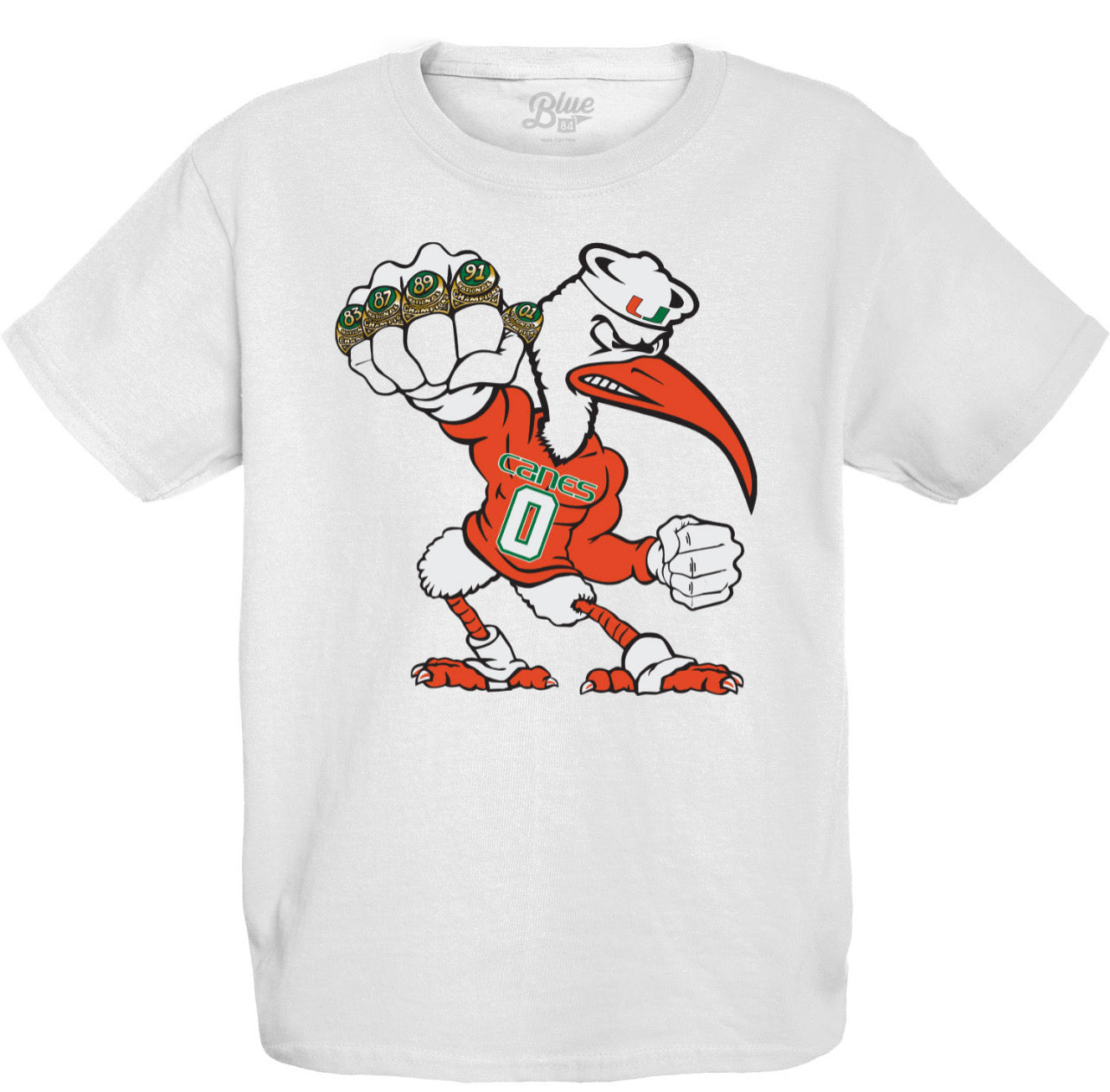 Miami Hurricanes Youth 5 Rings POW T-Shirt - White