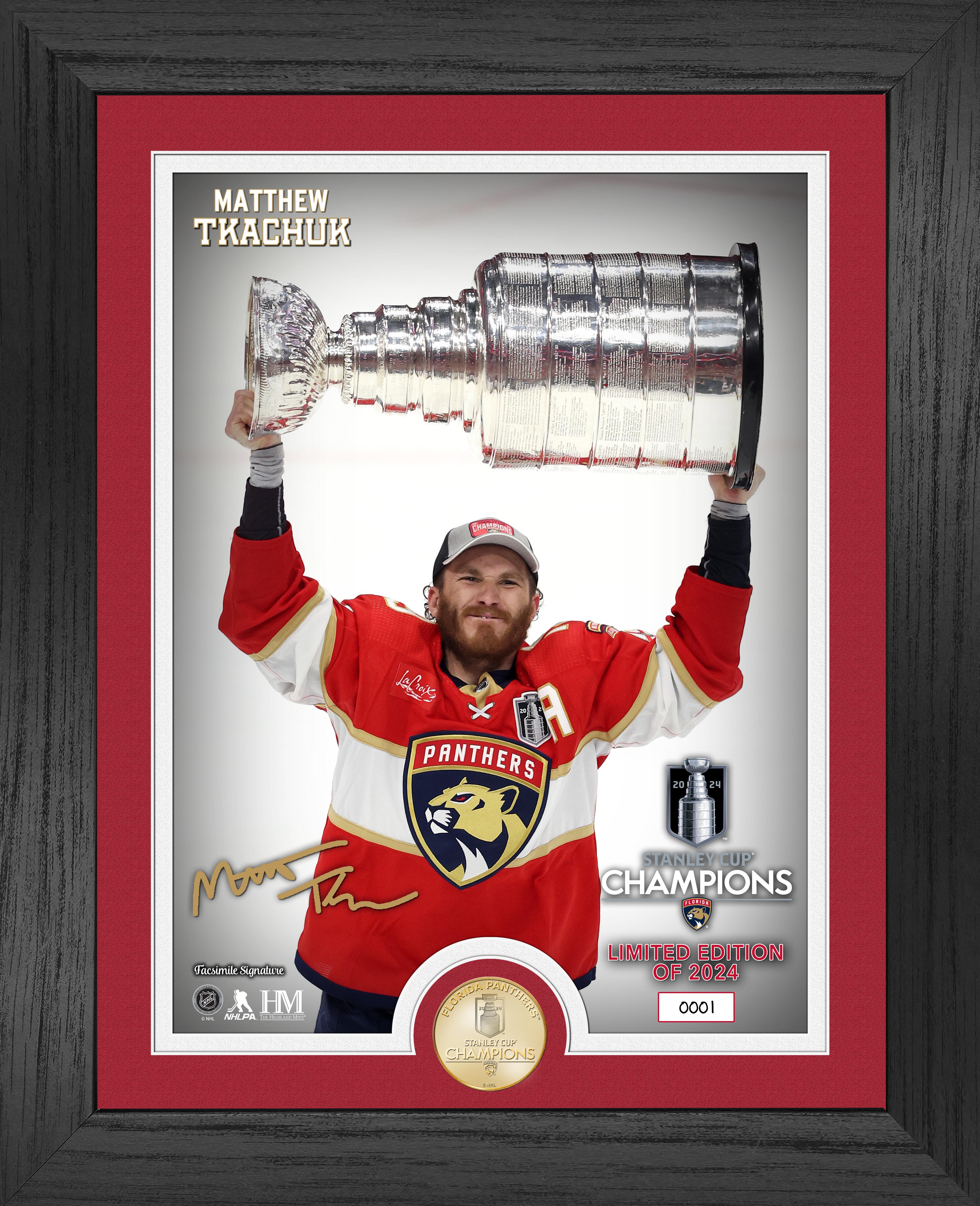 Florida Panthers Matthew Tkachuk Raising the Stanley Cup Bronze Coin Photo Mint