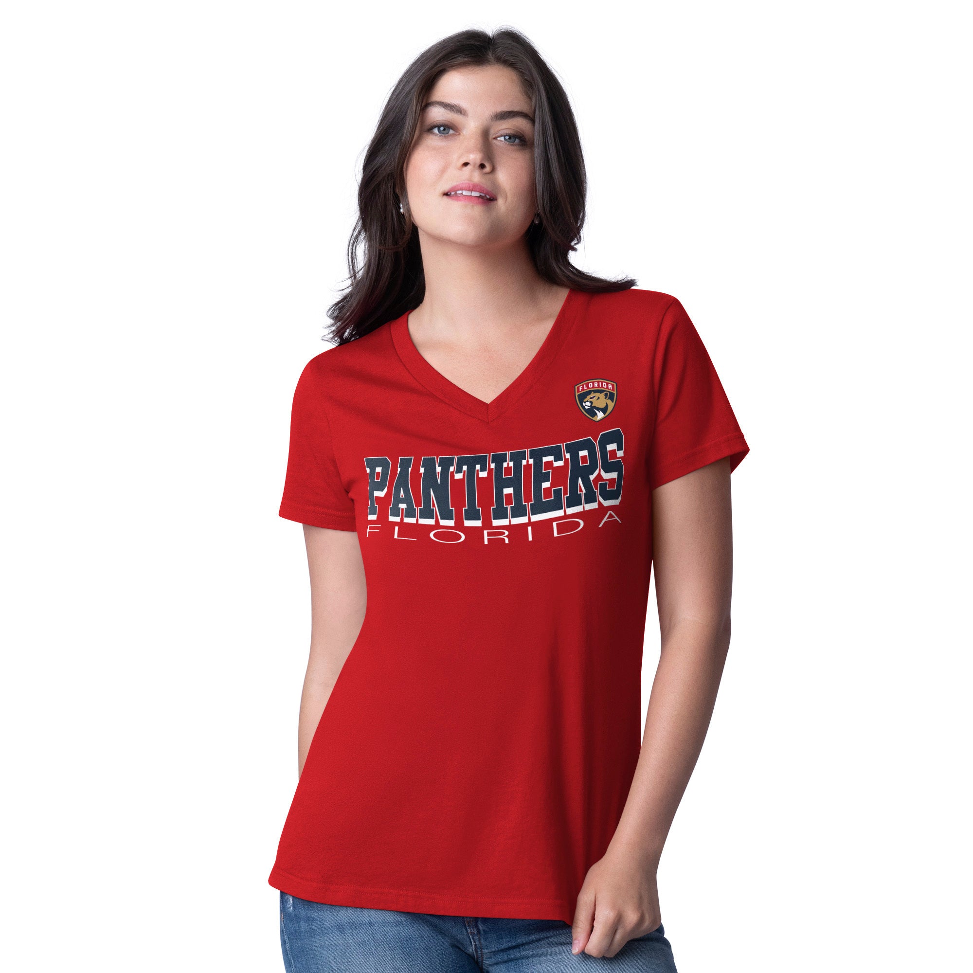 Florida Panthers Glll Women's V-Neck T-Shirt - Red