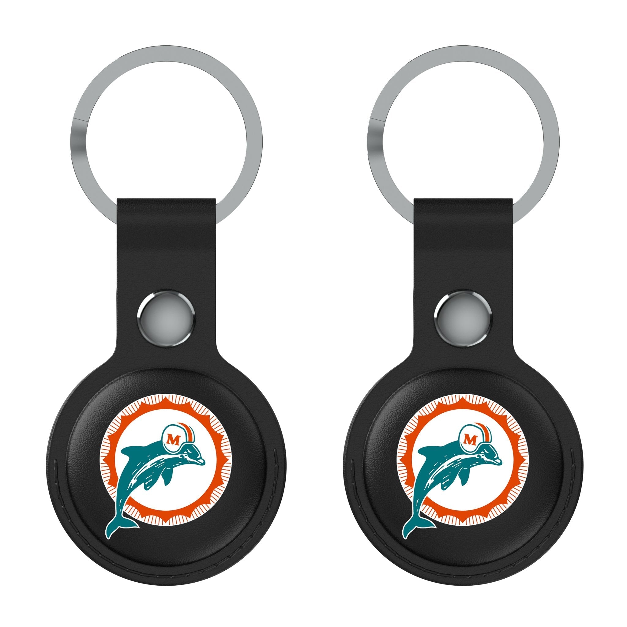 Miami Dolphins 1966-1973 Historic Collection Insignia Black Airtag Holder 2-Pack