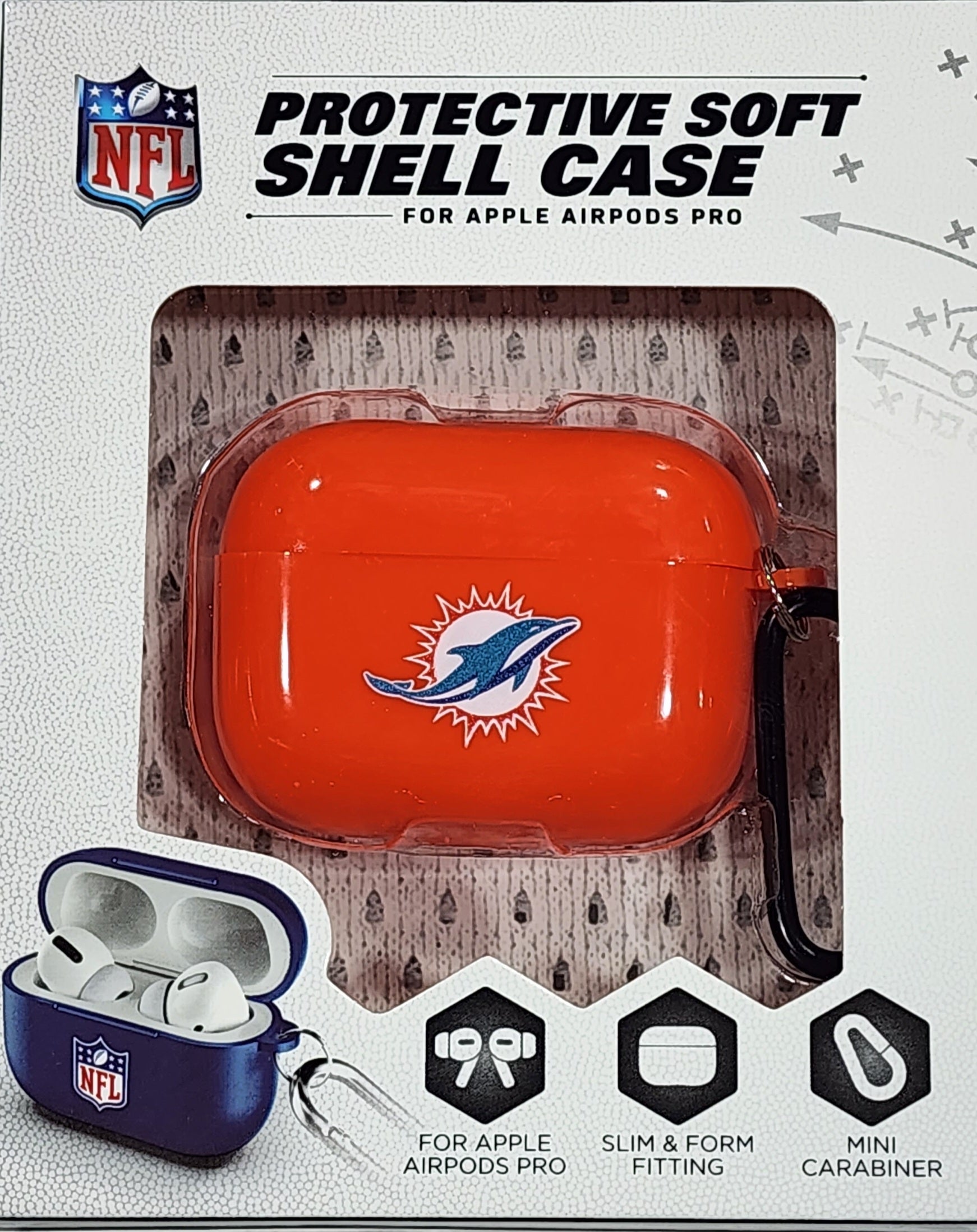 Miami Dolphins Protective Soft Sell AirPod Pro Case - Orange