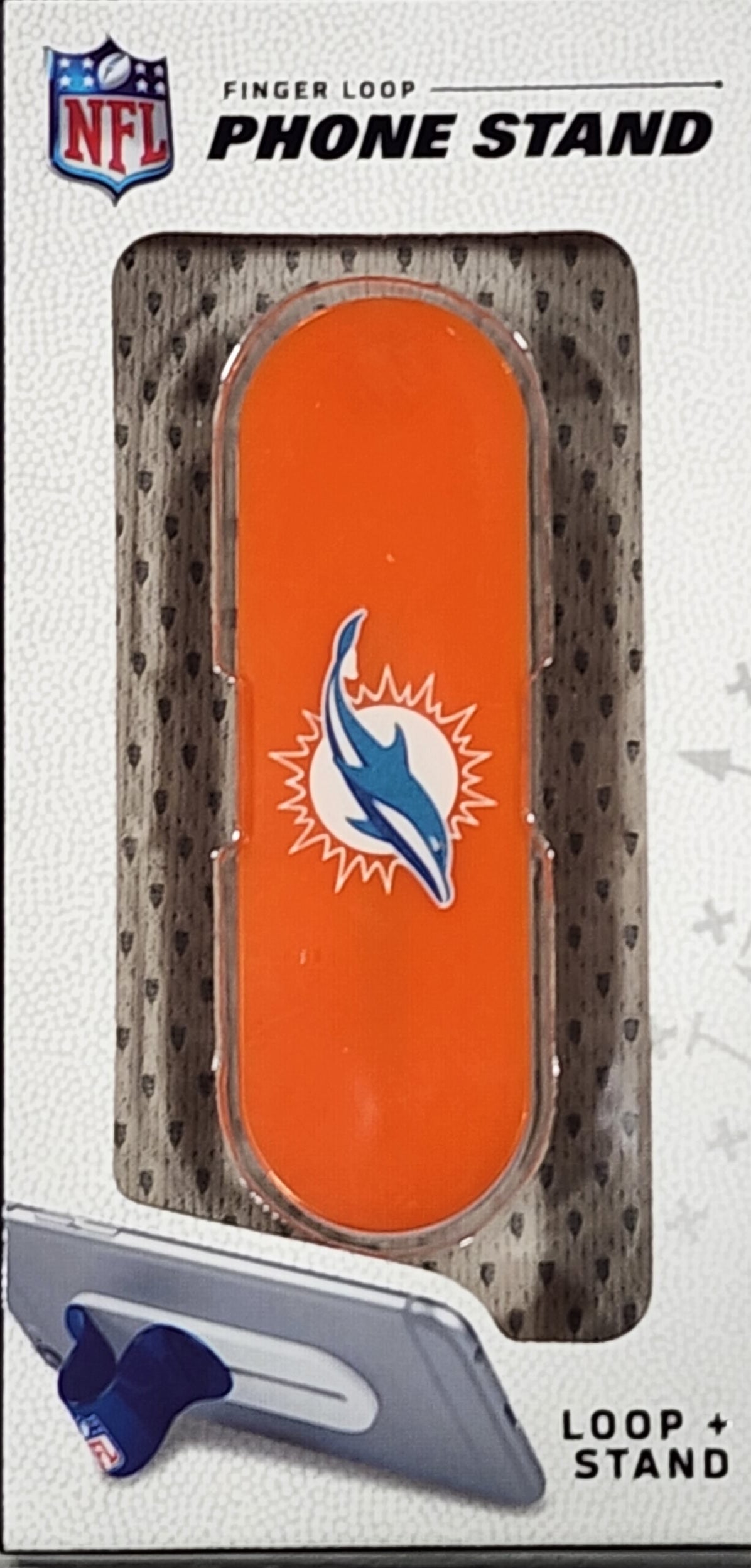 Miami Dolphins Finger Loop Phone Stand - Orange