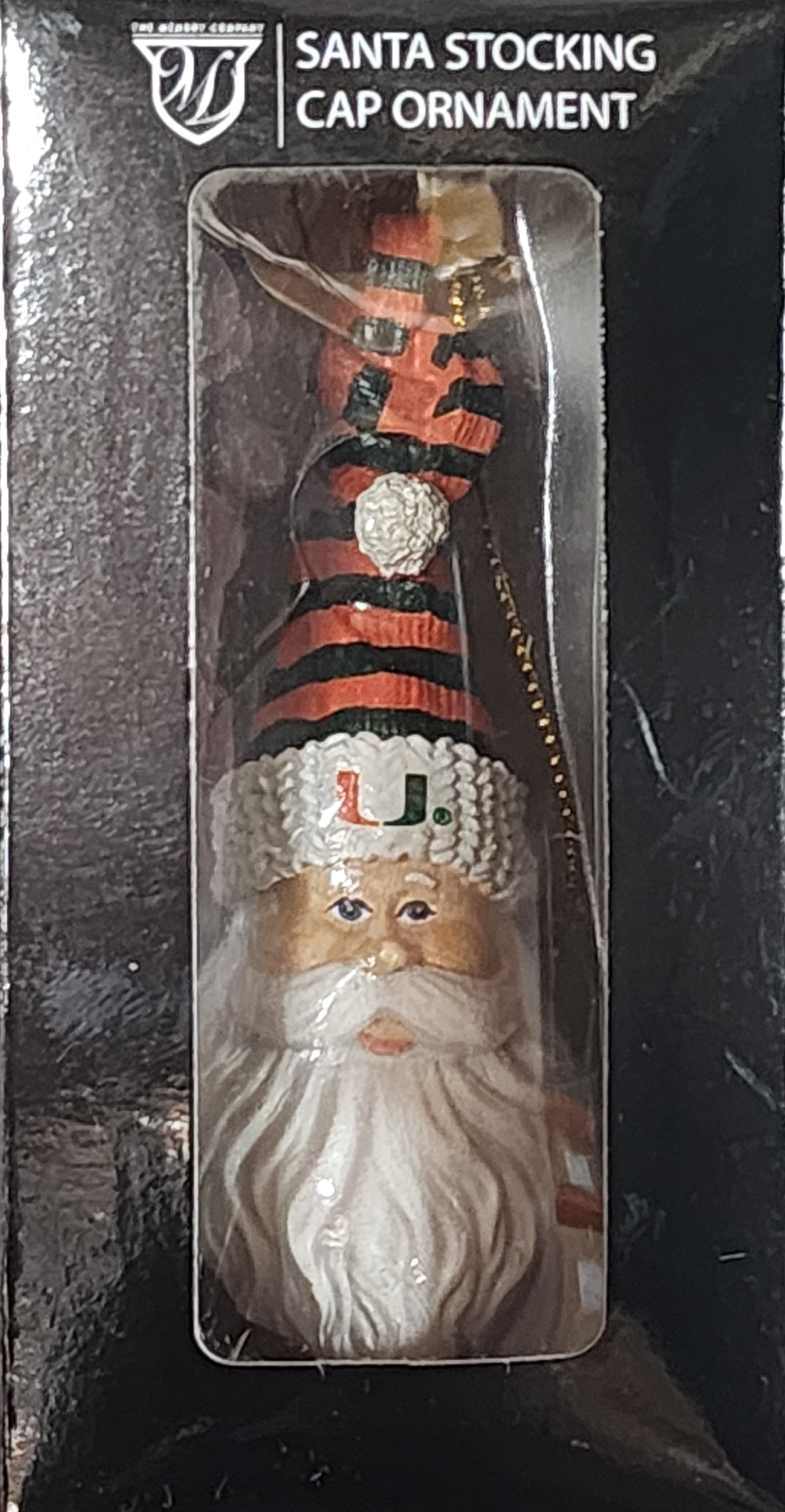 Miami Hurricanes Santa Stocking Cap Ornament