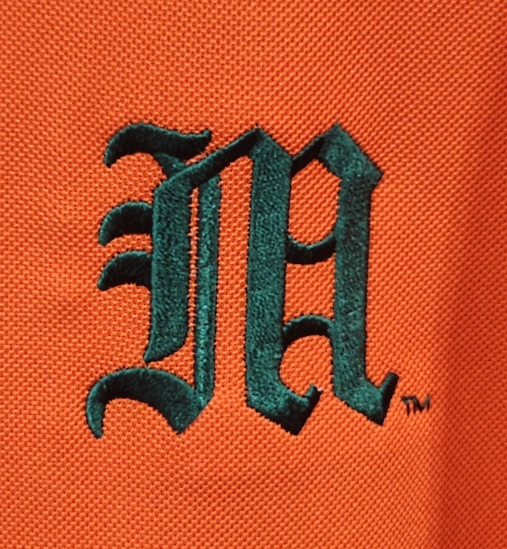 Miami Hurricanes Baseball Antigua Old English M Affluent Polo - Orange