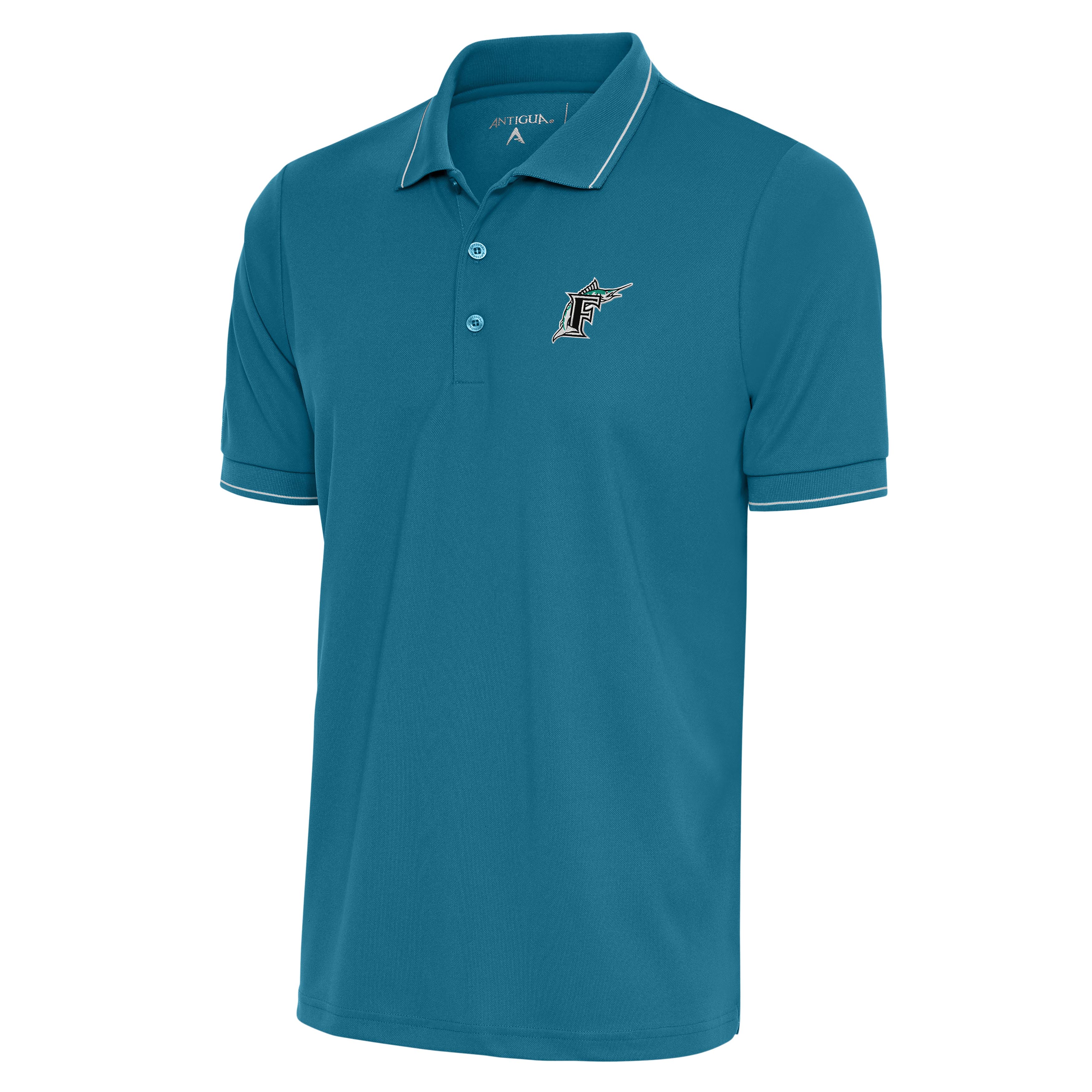 Miami Marlins Antigua Retro Logo Affluent Polo - Teal