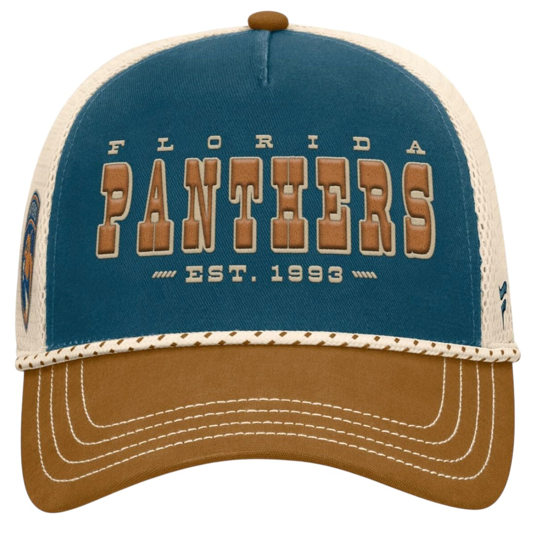 Florida Panthers Fanatics Southbound Adjustable Trucker Hat - Legblue/Brown/Cream