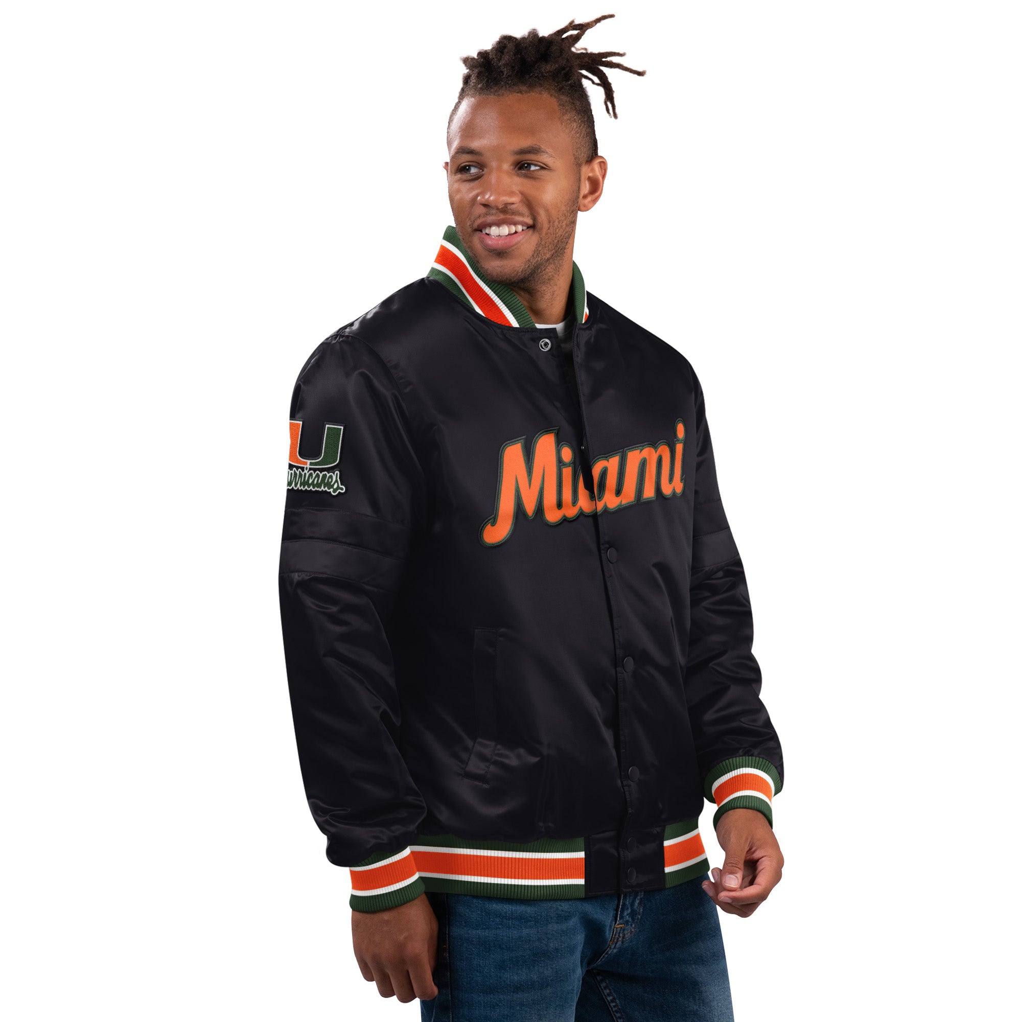 Miami Hurricanes Classic Vintage Starter Jacket- Black