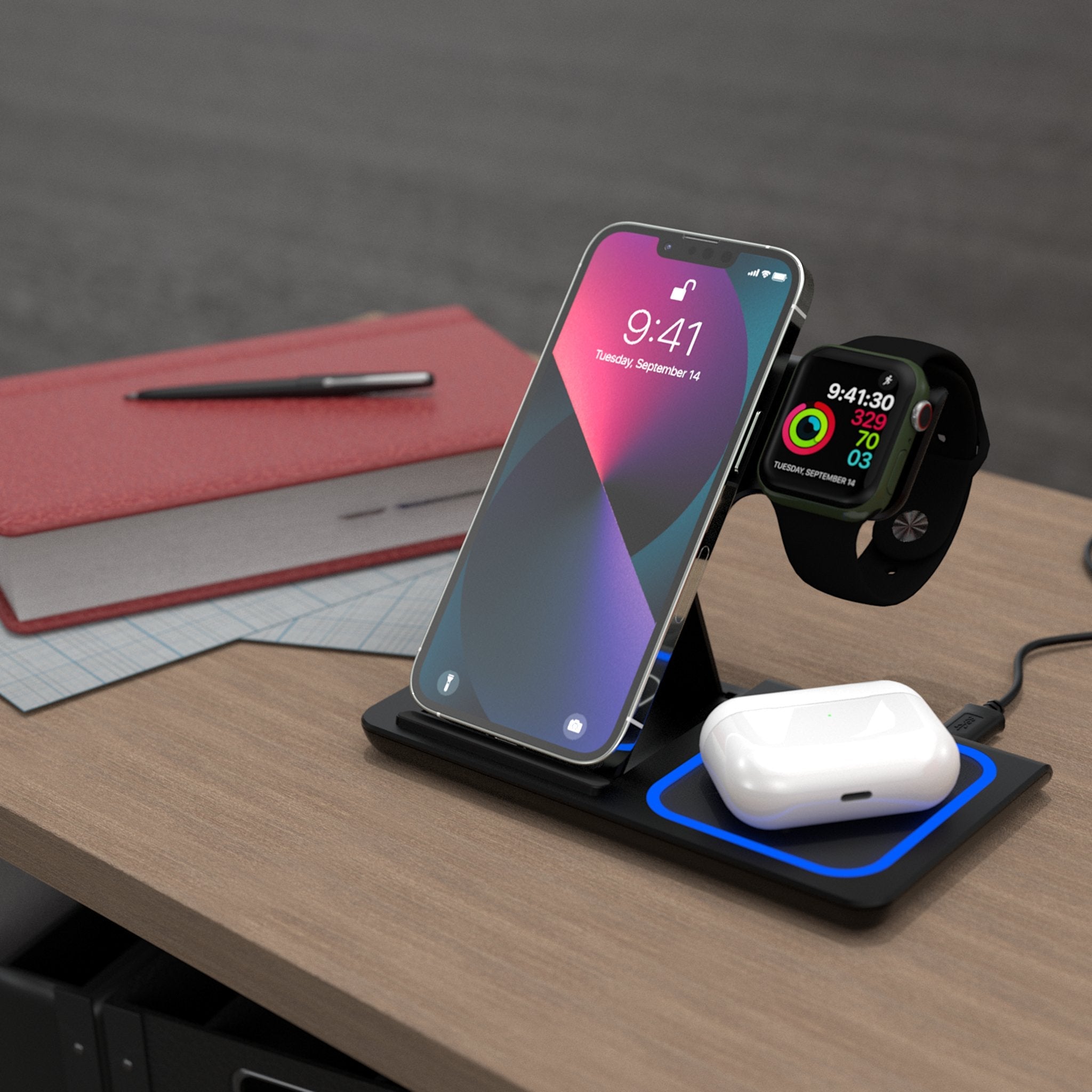 Florida Panthers Linen 3 in 1 Charging Station