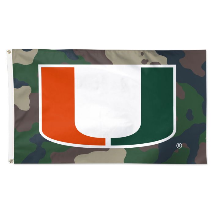 Miami Hurricanes Camo 3'x5' Deluxe Flag
