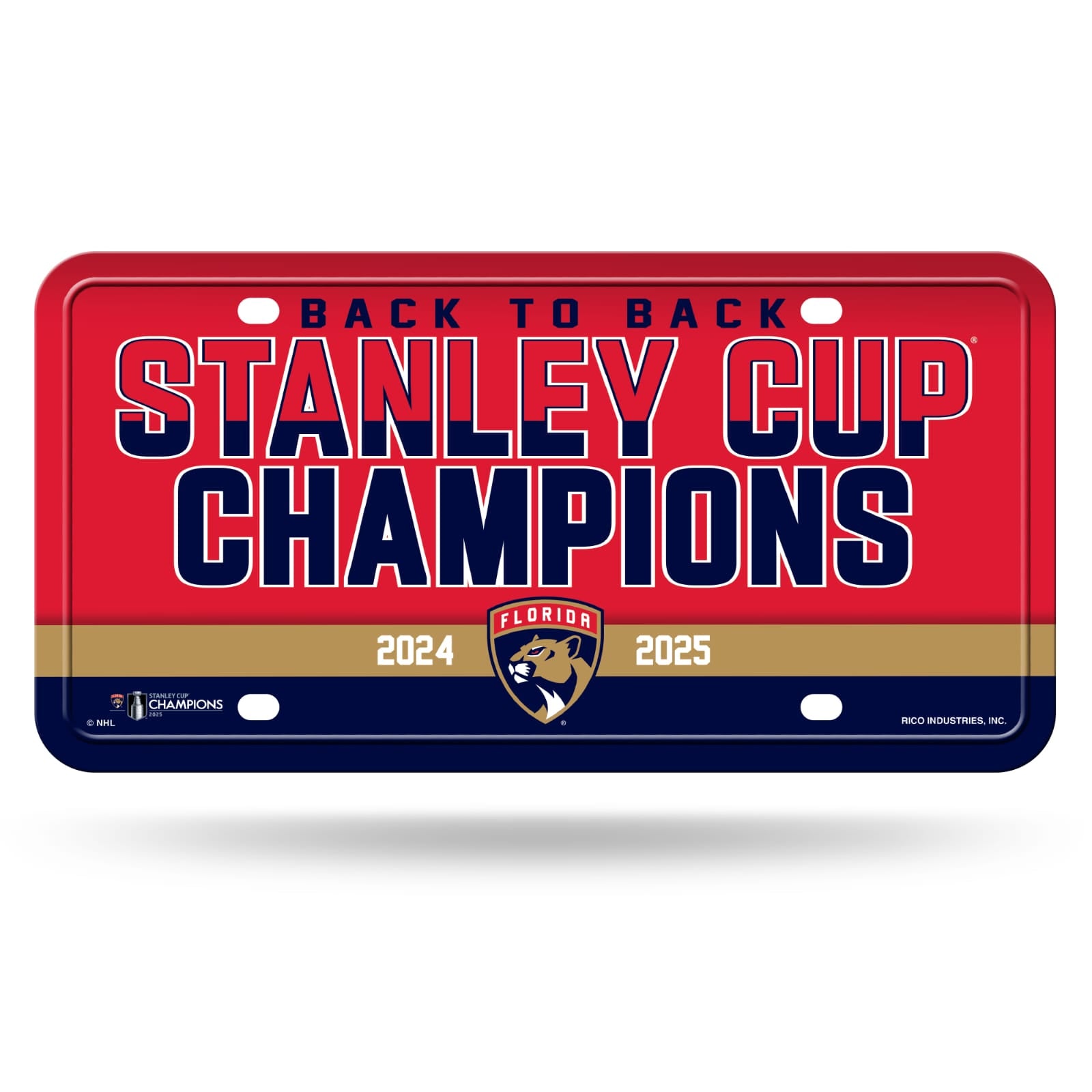 Florida Panthers 2025 Stanley Cup Champions Metal License Tag