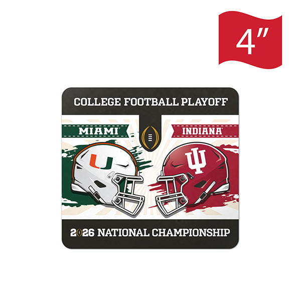 Miami Hurricanes vs Indiana Hoosiers CFP National Championship Matchup Magnet- 4"