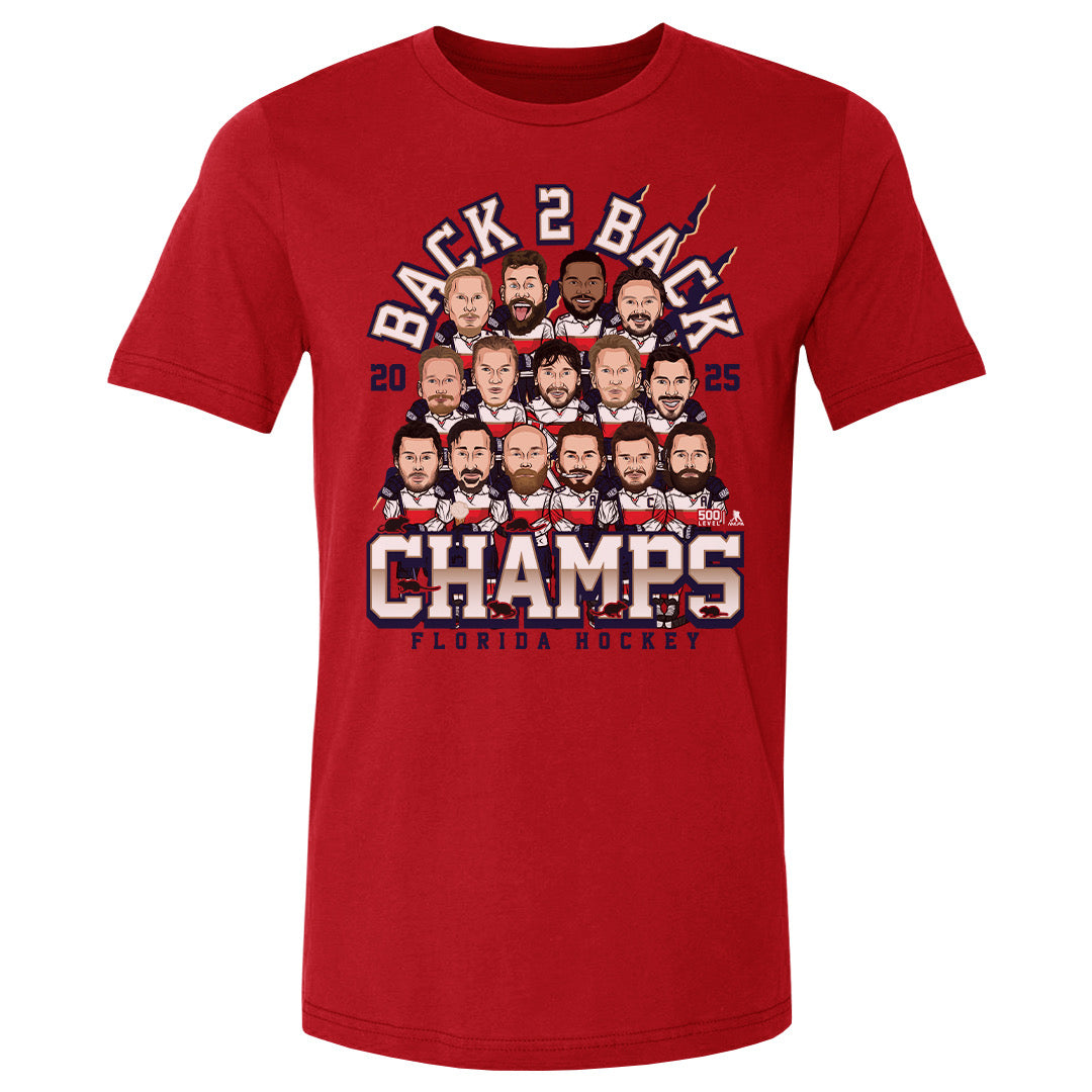 Florida Panthers 500 Level Back 2 Back Champs Tri-Blend T-Shirt - Red