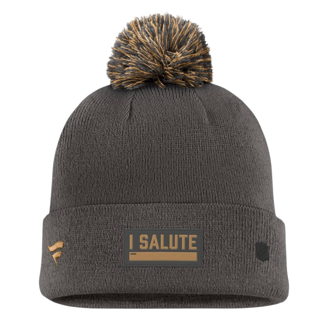 Florida Panthers Fanatics Military Appreciation Pom Cuffed Beanie - Army Green
