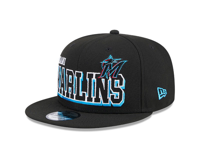 Miami Marlins New Era 9Fifty Gameday Adjustable Snapback Hat - Black