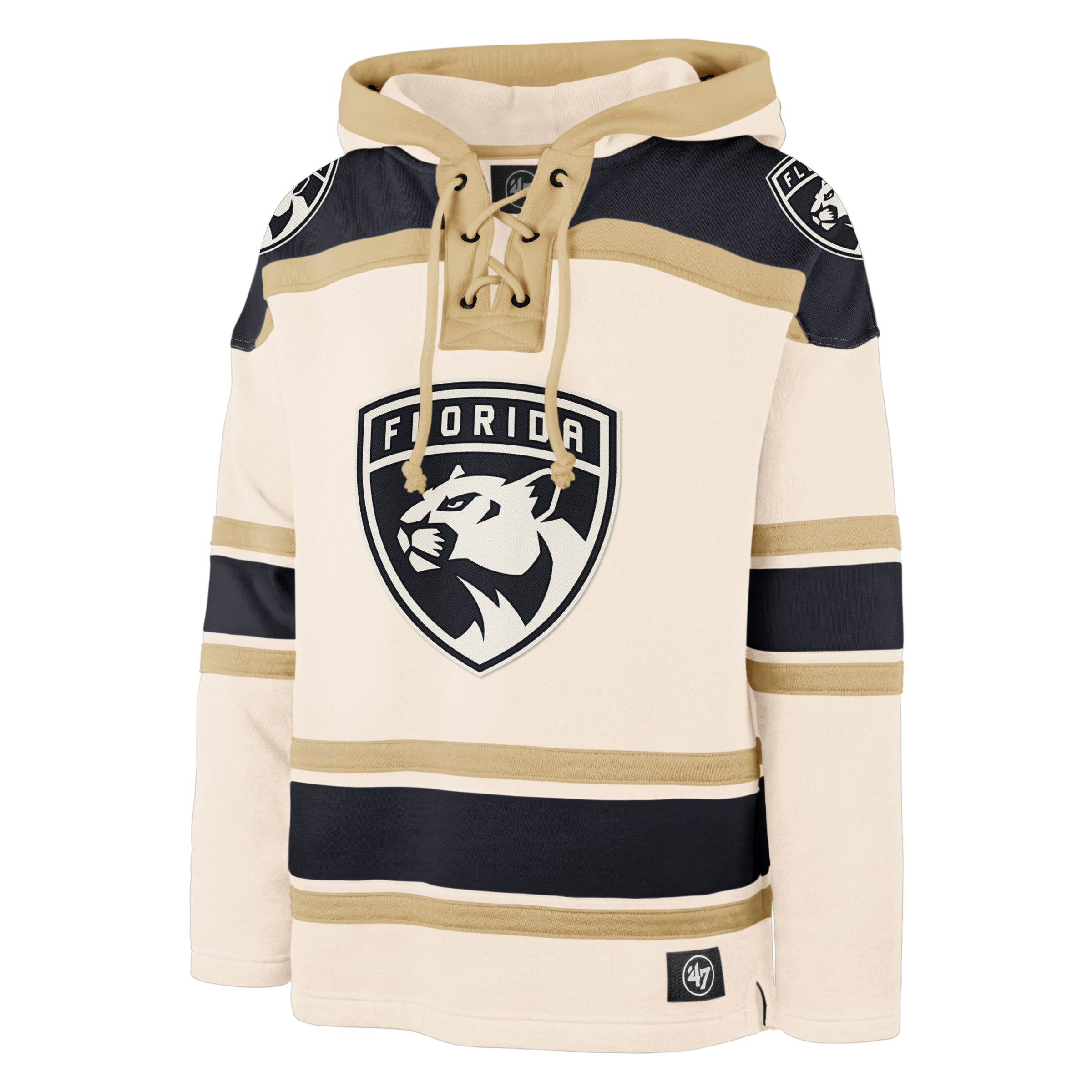 Florida Panthers '47 Brand Tri Nilley Superior Lacer Hoodie - Cream