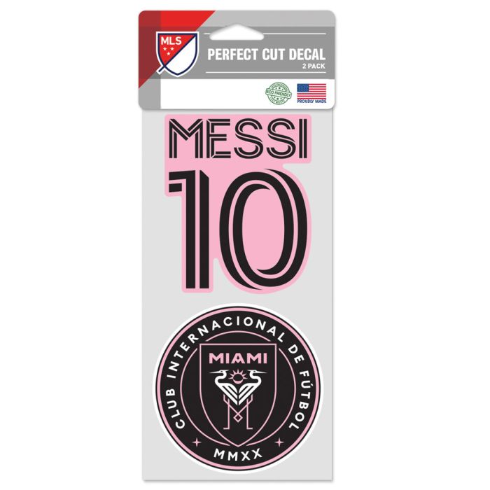 Lionel Messi MLS Inter Miami CF Perfect Cut Decal - 4" x 4" - 2pk
