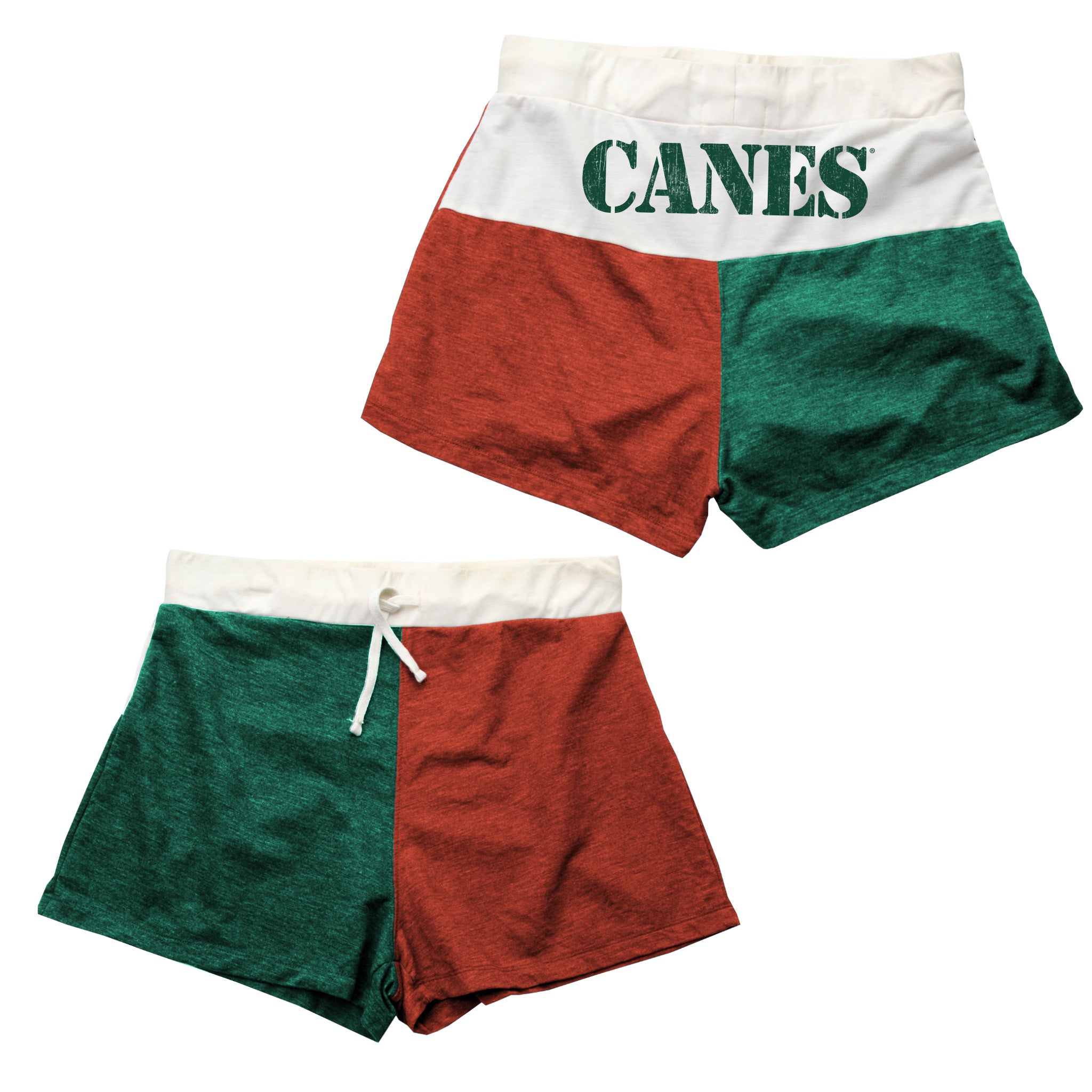 Miami Hurricanes Kids Girls Color Block Shorts - Orange/Green