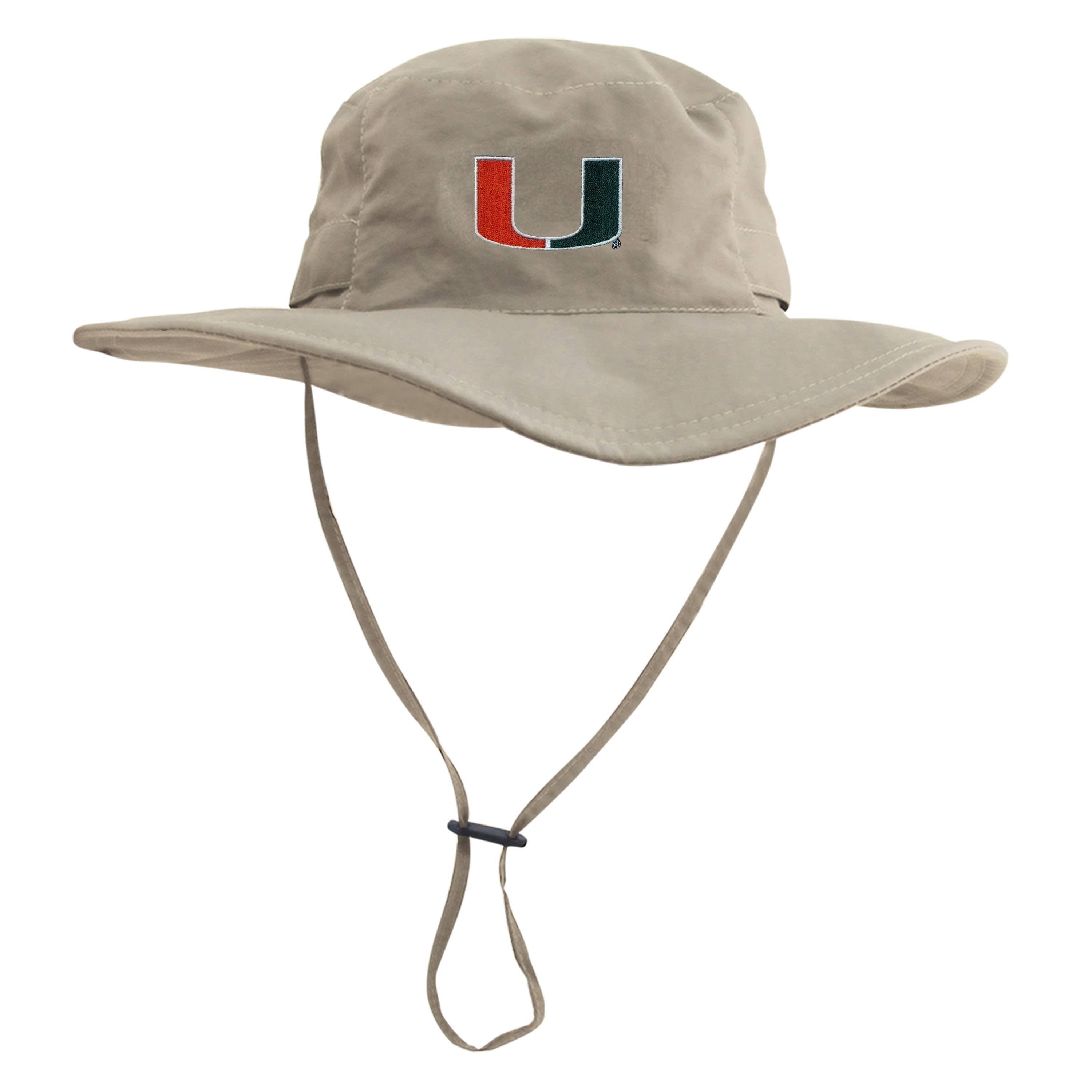 Miami Hurricanes LogoFit U Logo Outback Boonie Hat - Khaki Grey