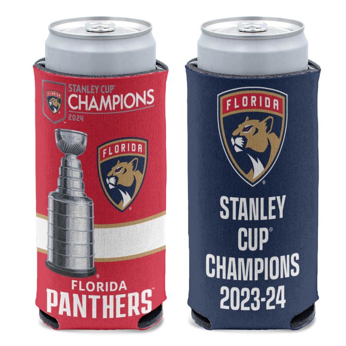 Florida Panthers 2024 Stanley Cup Champions Jersey 12oz Slim Can Cooler - Navy/Red