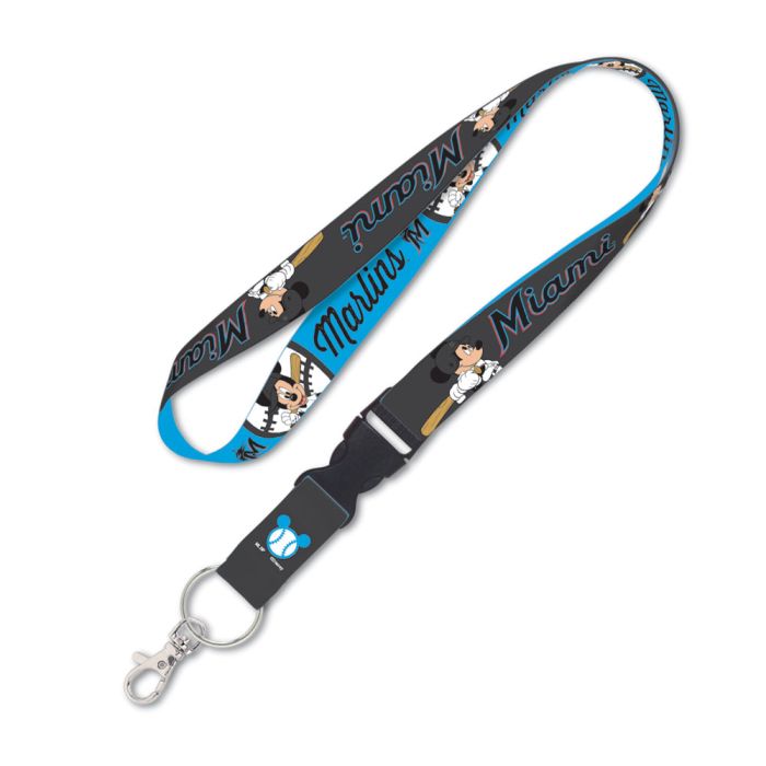 Miami Marlins Mickey Mouse Lanyard KeyChain w/Detachable Buckle