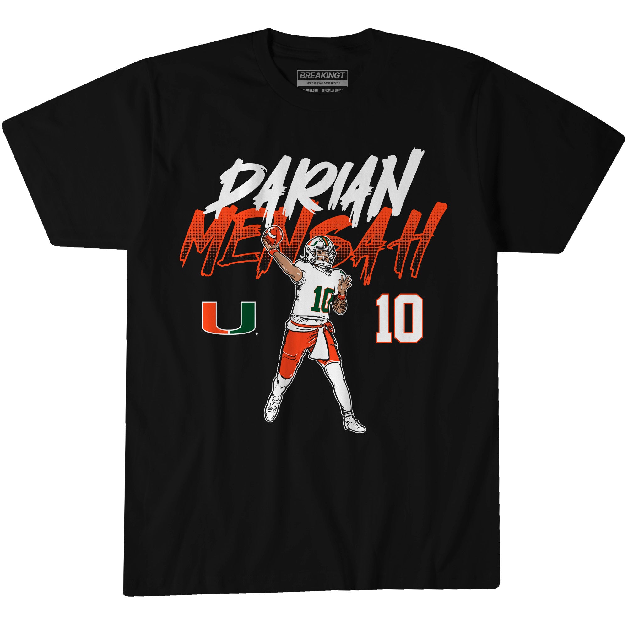 Miami Hurricanes フットボールシャツ XL マイアミハリケーンズ Miami Hurricanes Darian Mensah NIL T-Shirt - Black