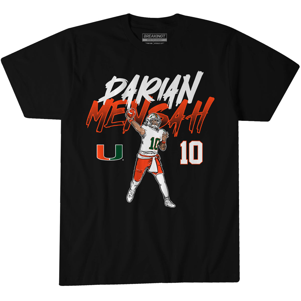 Miami Hurricanes Darian Mensah NIL T-Shirt - Black