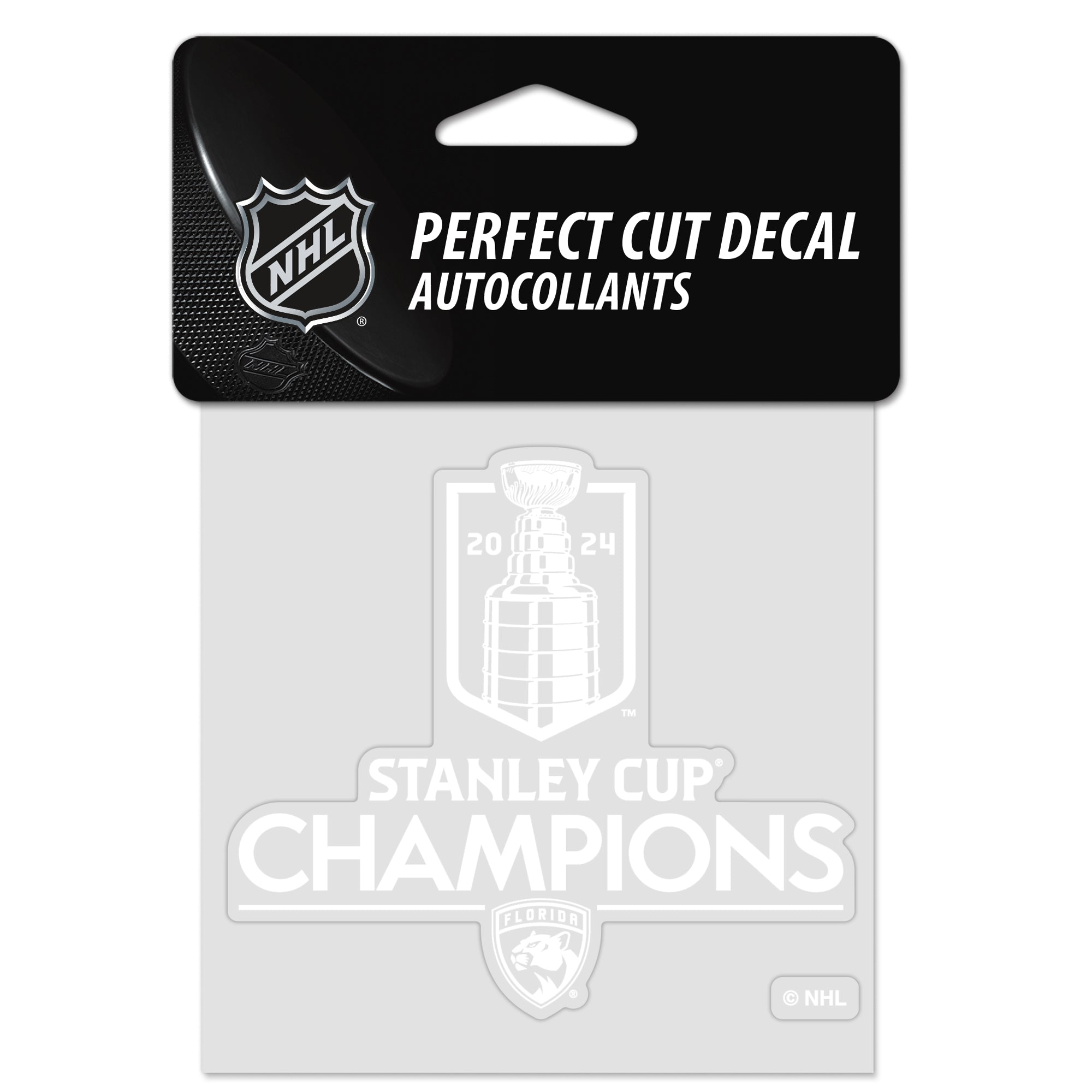Florida Panthers 2024 Stanley Cup Champions 4 x 4 Perfect Cut Decal - White