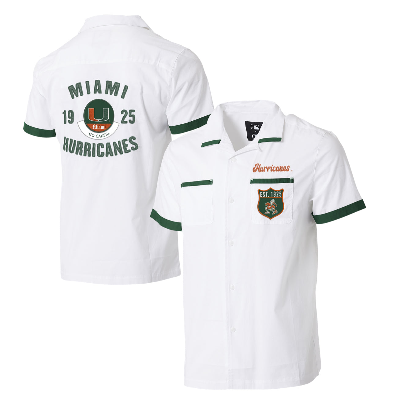 Miami Hurricanes Darius Rucker Bowling Shirt - White M