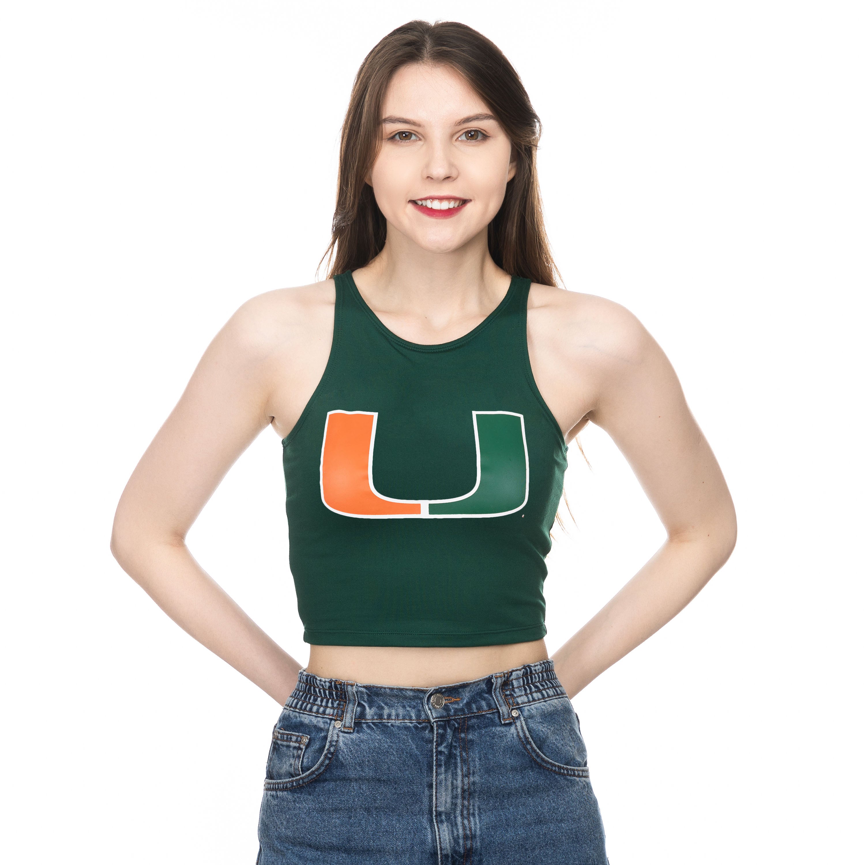 Miami Hurricanes ZooZatz U Logo First Down Crop - Green