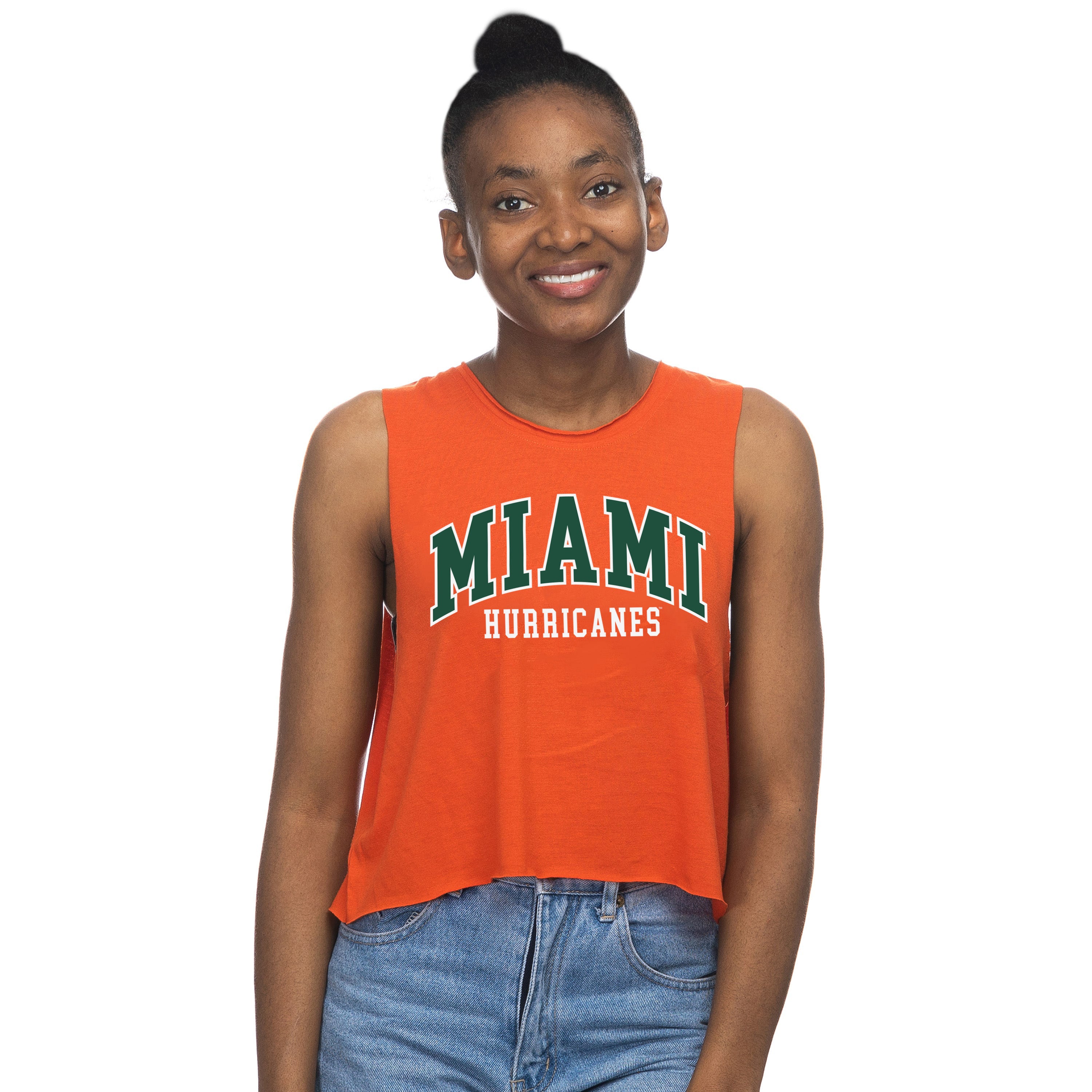 Miami Hurricanes ZooZatz Miami Block Letters Muscle Tank - Orange