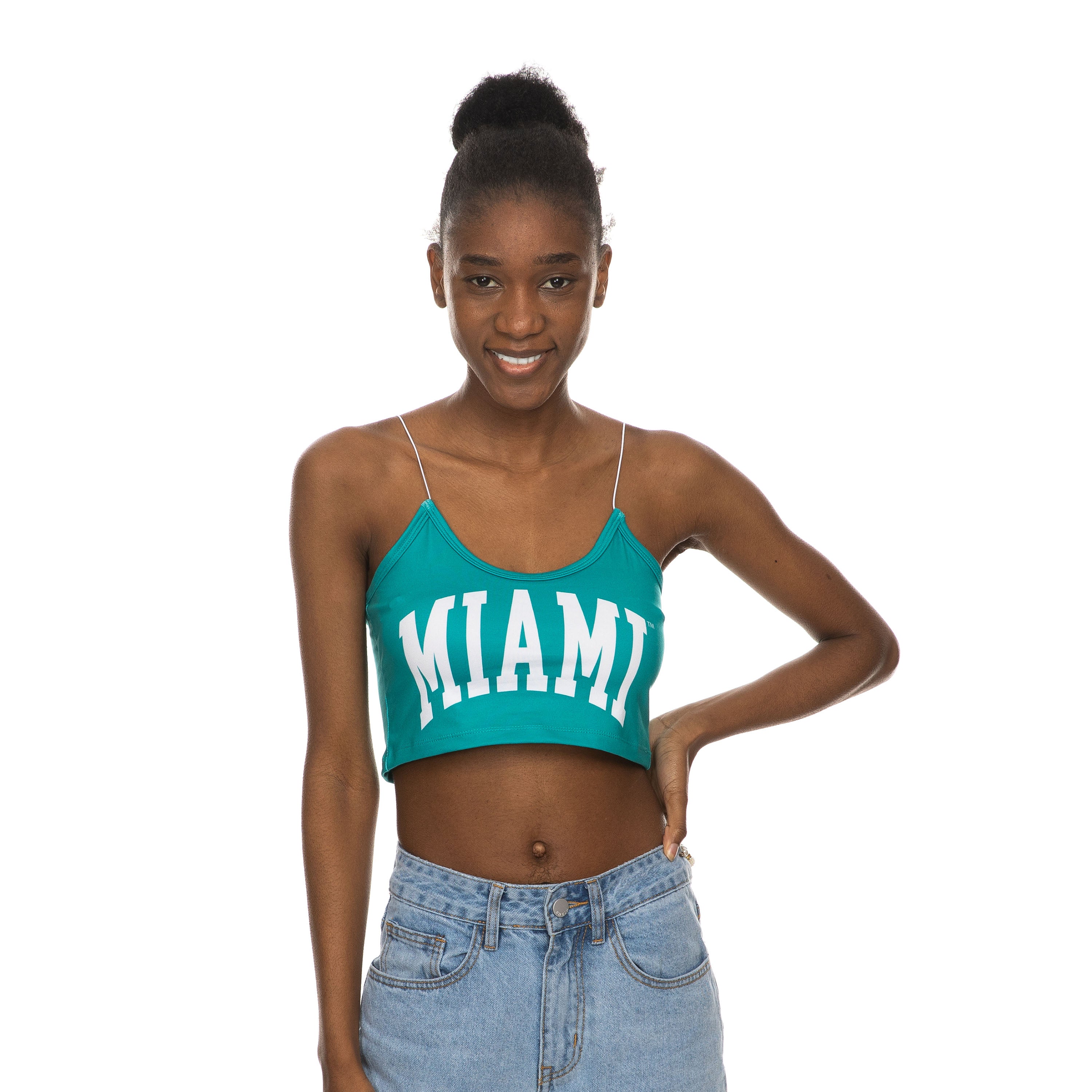 Miami Dolphins ZooZatz Miami Skinny Strap Tank - Aqua