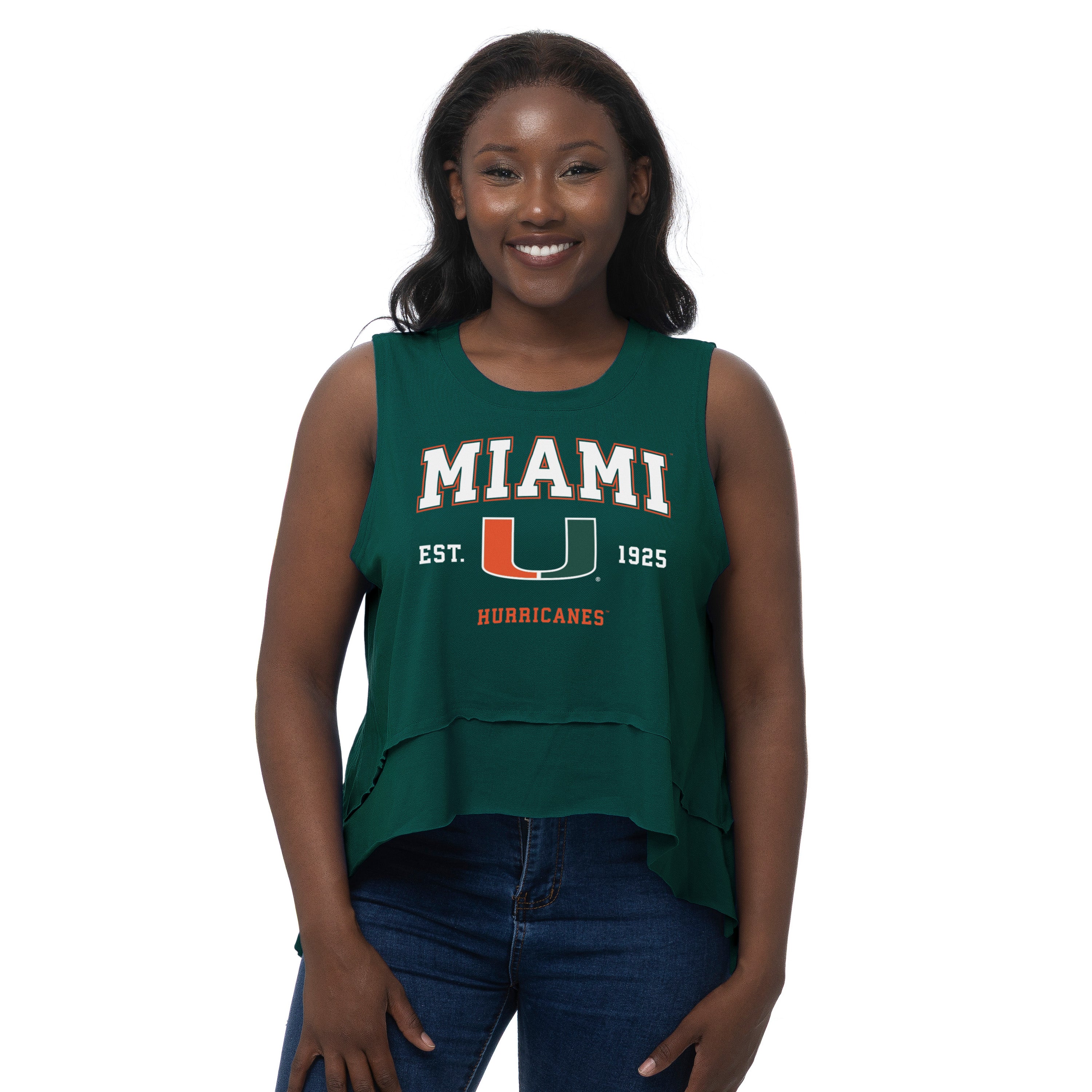 ZooZatz Miami Hurricanes Flowy Tank -Green