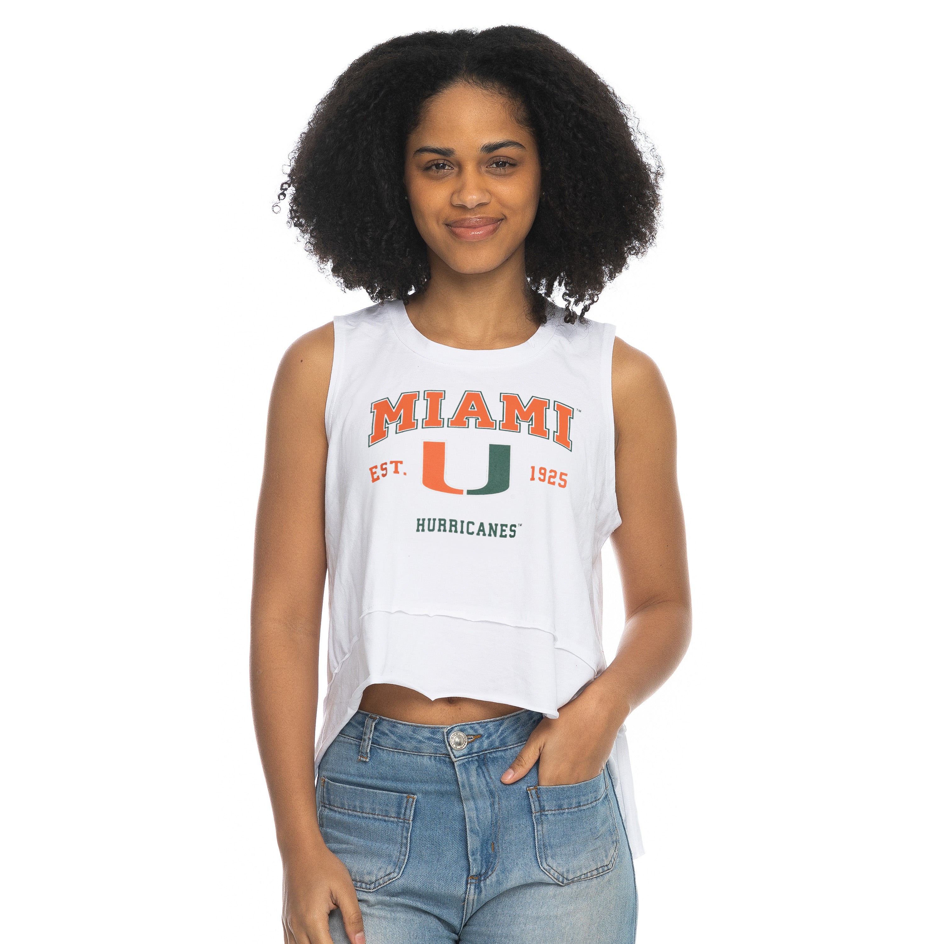 ZooZatz Miami Hurricanes Flowy Tank -White