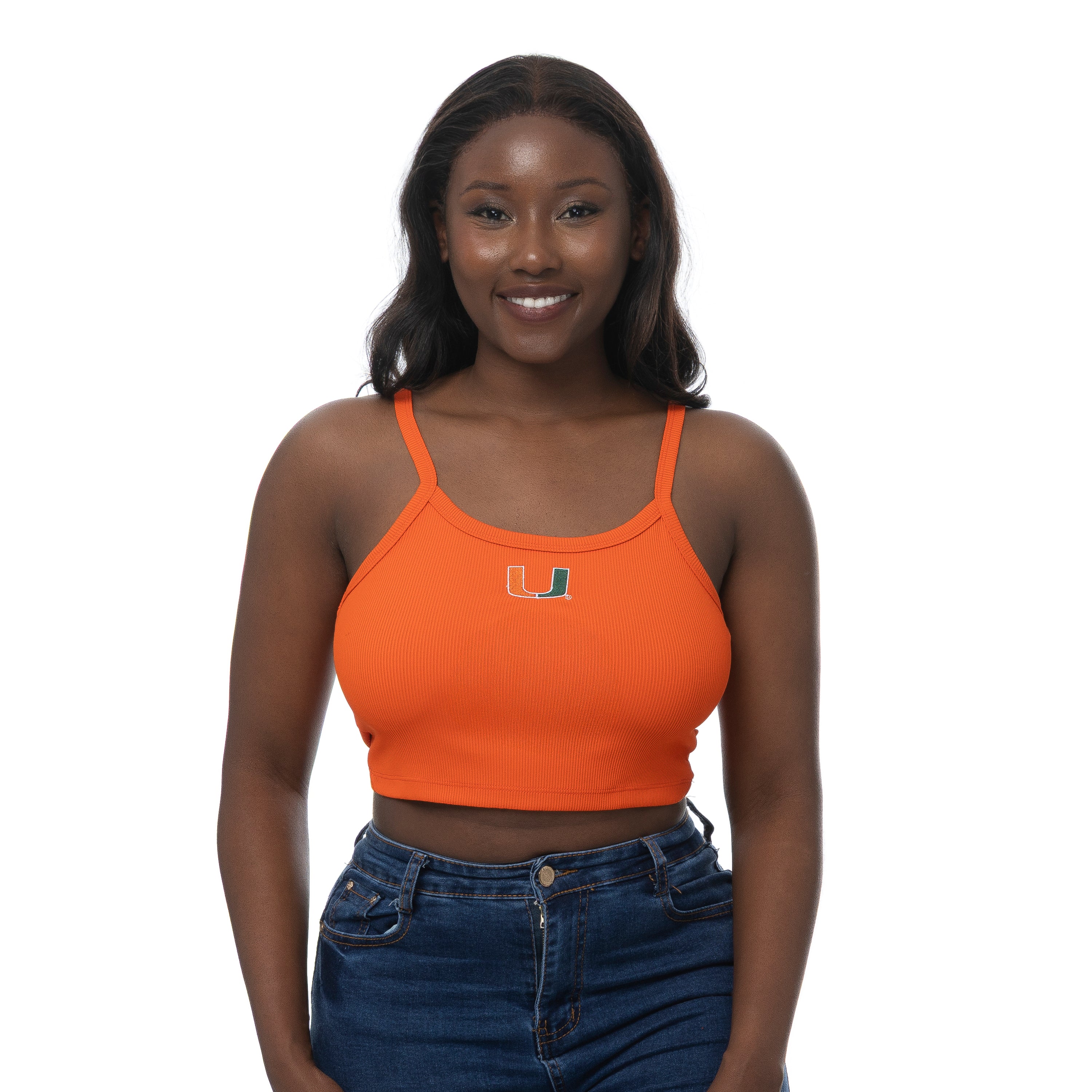 Miami Hurricanes Ribbed Cami Tank -Orange