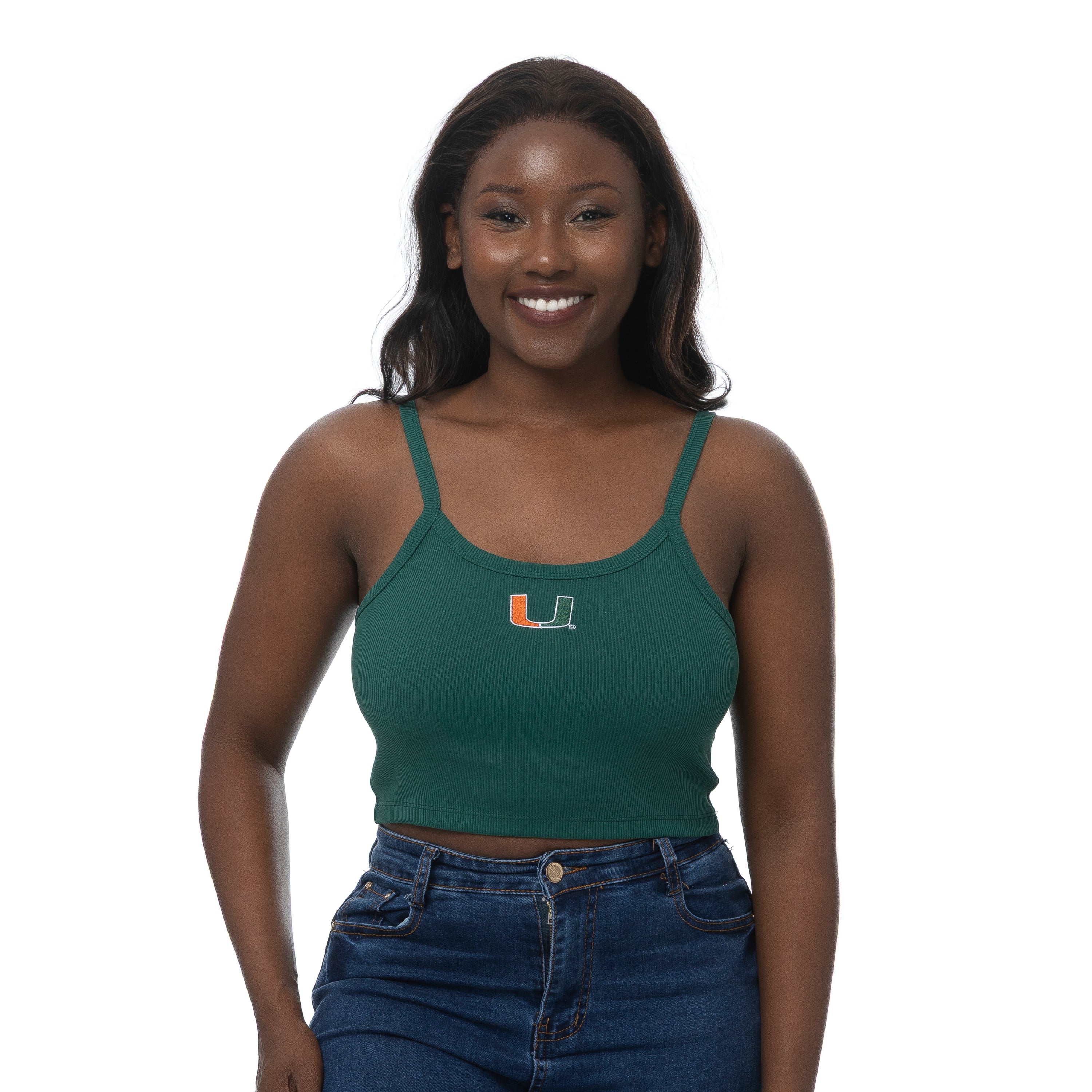 Miami Hurricanes Ribbed Cami Tank -Green