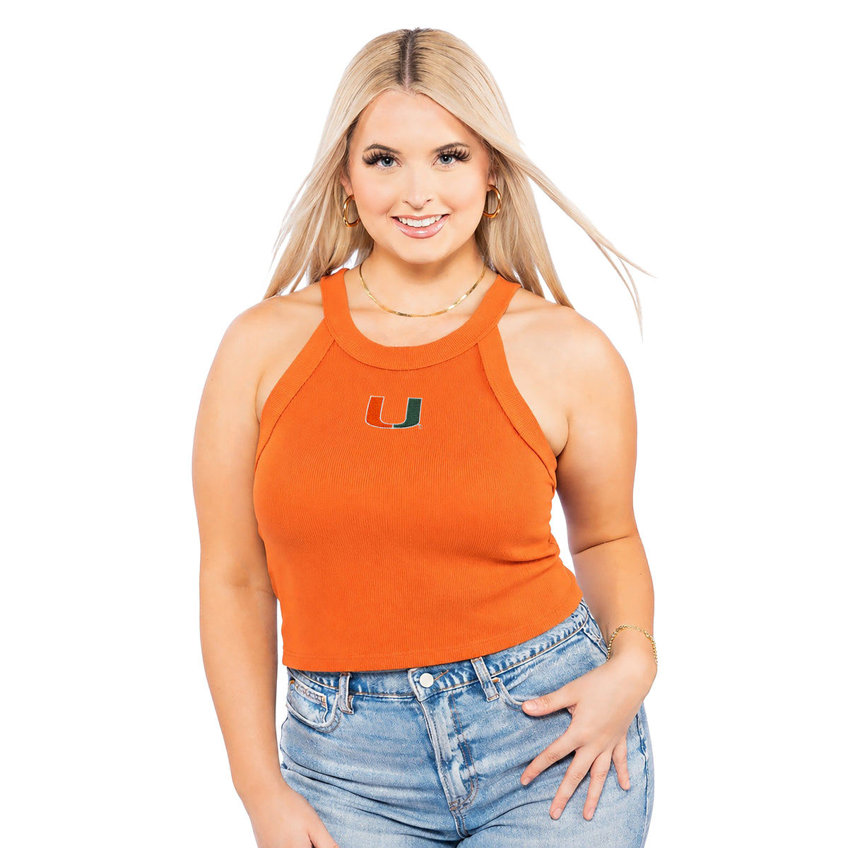 Miami Hurricanes ZooZatz U Ribbed T-Shirt Tank - Orange